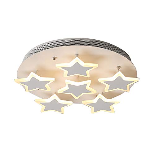 Modern LED Ceiling Light - Art Deco White Dimmable Flush Mount Fixture with Star Design for Living Room, Bedroom, Dining Room | Energy Efficient Home Lighting for Indoor Spaces
