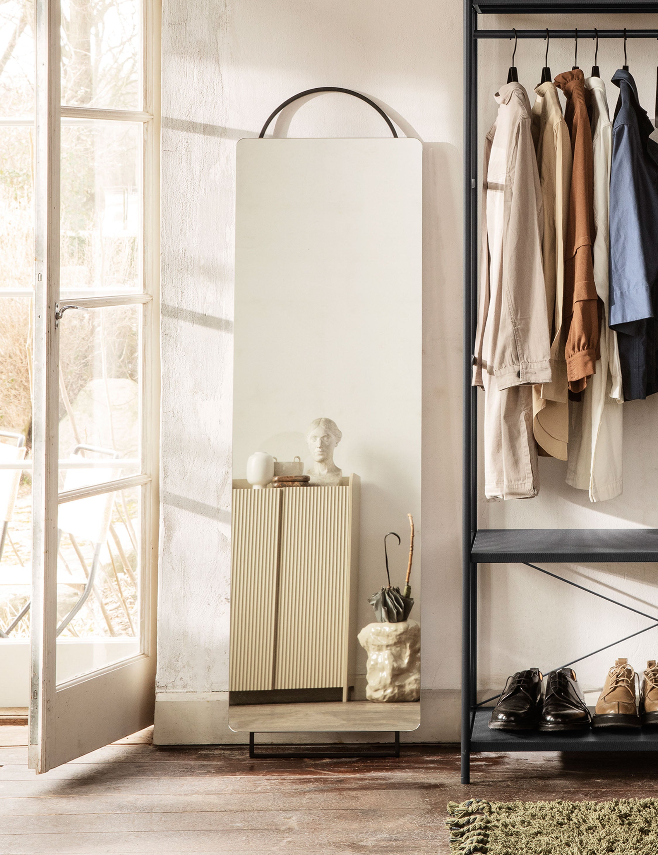 Ferm Living Adorn Full Length Mirror - Modern Floor Mirror for Bedroom, Living Room & Entryway Decor
