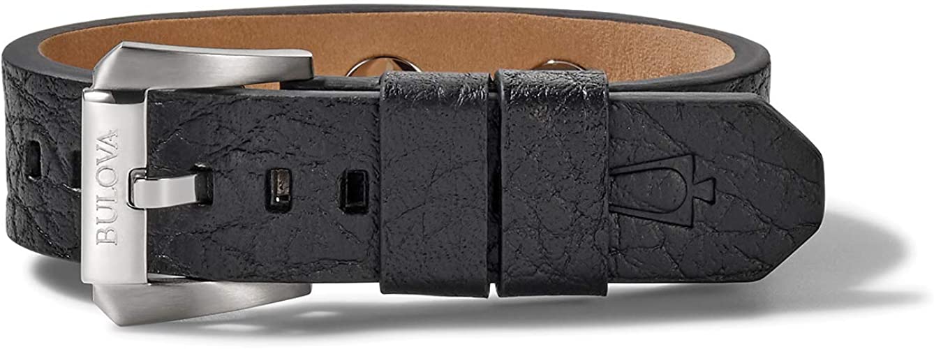 Bulova Precisionist J96B011 Men's Watch - Black Leather Strap with Iconic Bolt Studs | Luxury Dress Watch for Business, Formal Events & Everyday Wear