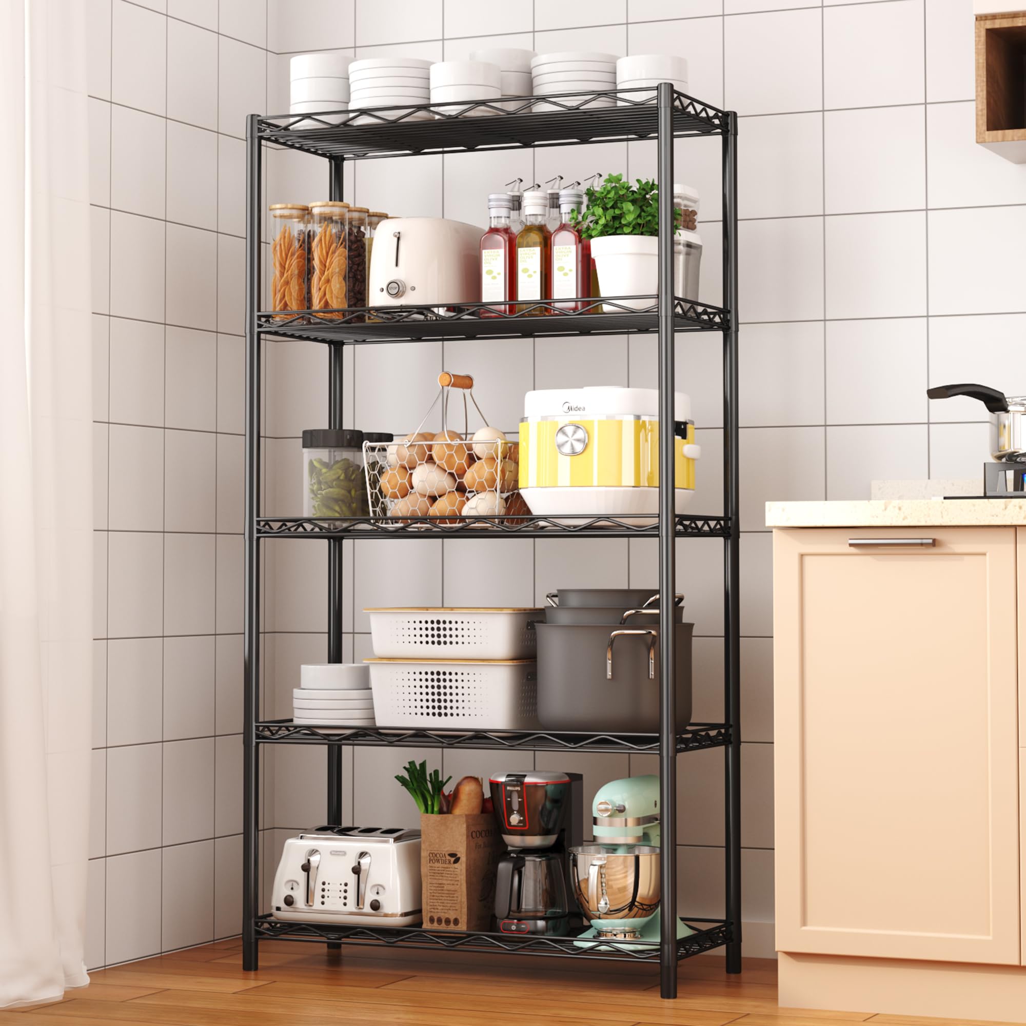 HOMEFORT 5-Tier Heavy Duty Wire Shelving Unit - 29