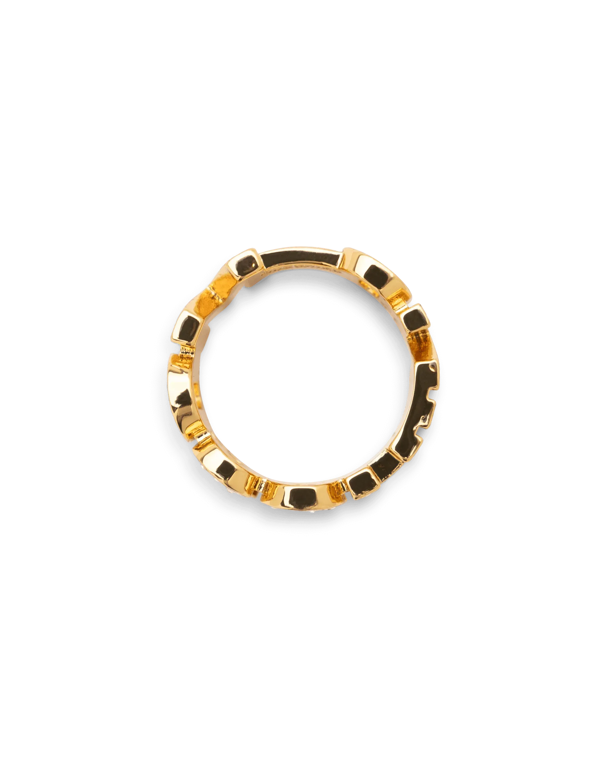 Iced Logo Lettering Embellished Ring - Trendy Hip Hop Jewelry for Women & Men | Perfect for Parties, Concerts & Streetwear Fashion