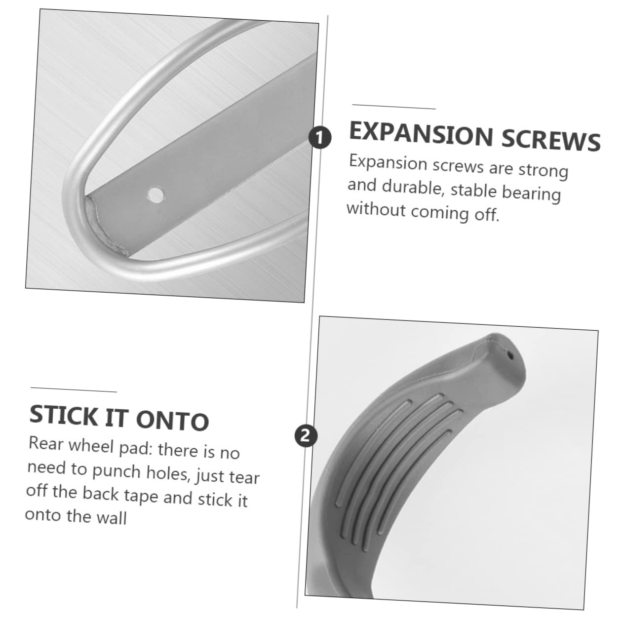 GANAZONO 3-Pack Heavy Duty Wall Hooks for Indoor Cycling Bikes - Bike Storage Hooks, Wall Mounted Rack for Garage, Home Gym Organization (Ideal for Hanging Bikes, Helmets & Gear)