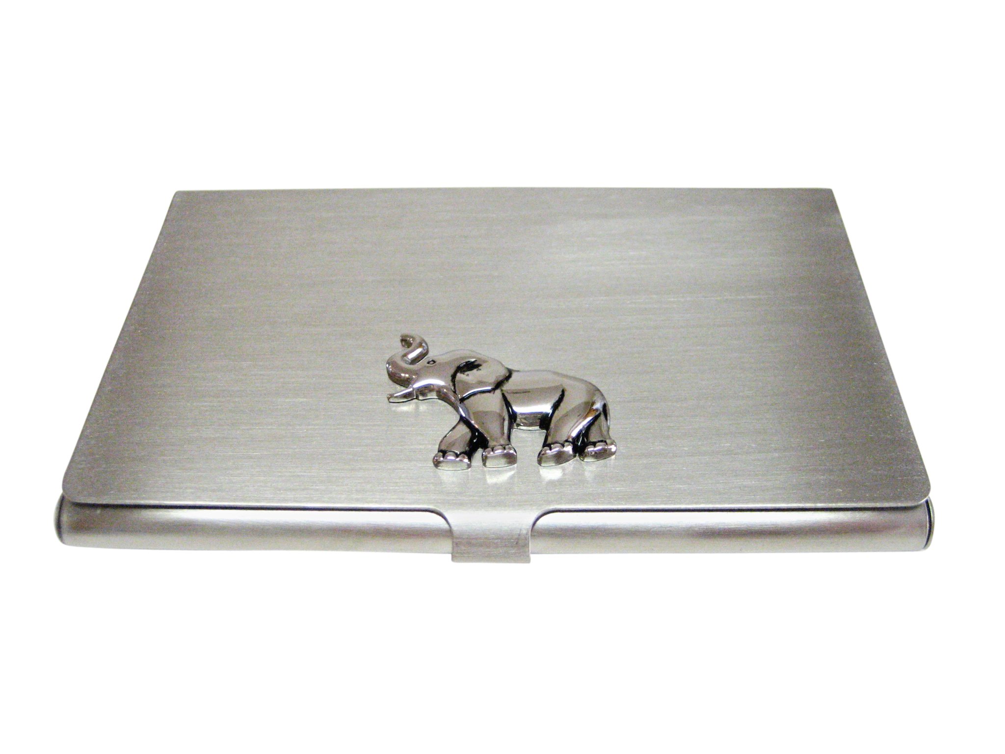 Elegant Silver Elephant Business Card Holder - Premium Metal Card Case for Professional Networking, Office Desk, and Gift Giving