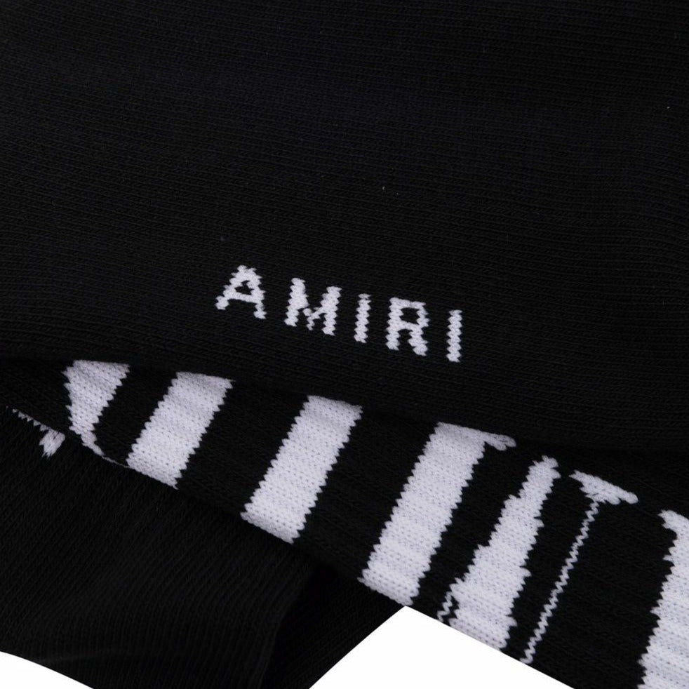 AMIRI Logo Socks for Men - Luxury Designer Crew Socks with Signature Branding - Perfect for Casual Wear, Sneaker Pairing & Street Style Outfits