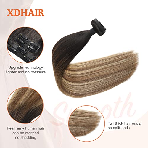 Premium 100% Human Hair Clip-In Extensions - Silky Straight Hair Extensions for Length & Volume | Perfect for Parties, Weddings & Everyday Styling