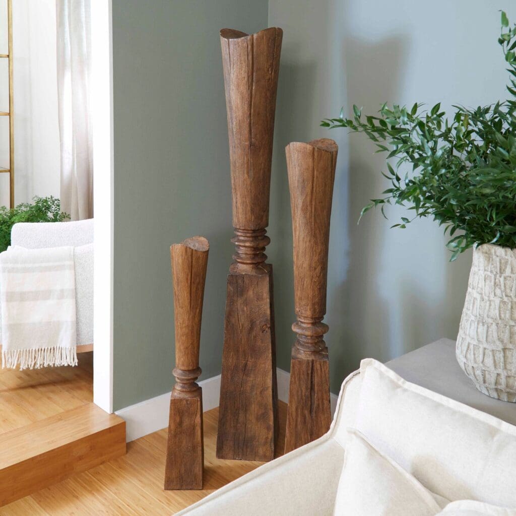 Cyan Design 11293 Balance Sculpture in Pecan Finish - Large Modern Home Decor for Living Room, Office & Meditation Spaces