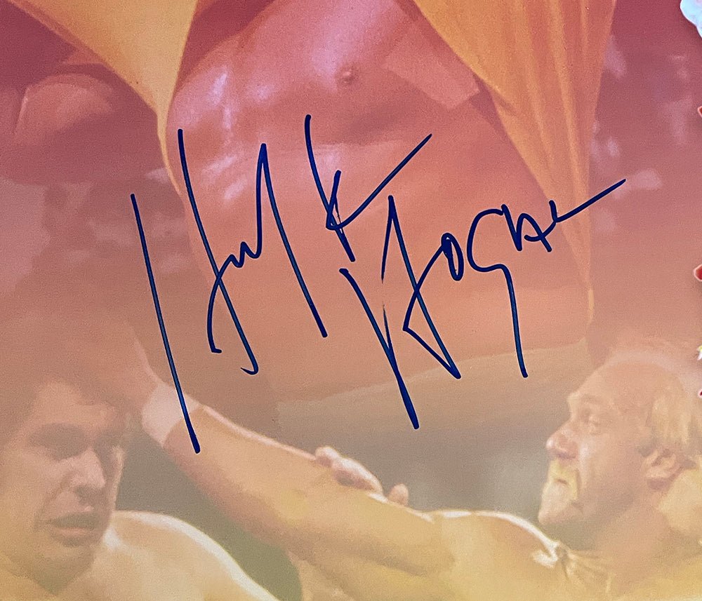 Hulk Hogan Autographed 16x20 WWE Wrestling Photo with JSA Certificate - Perfect for Collectors, Fans, and Sports Memorabilia Displays