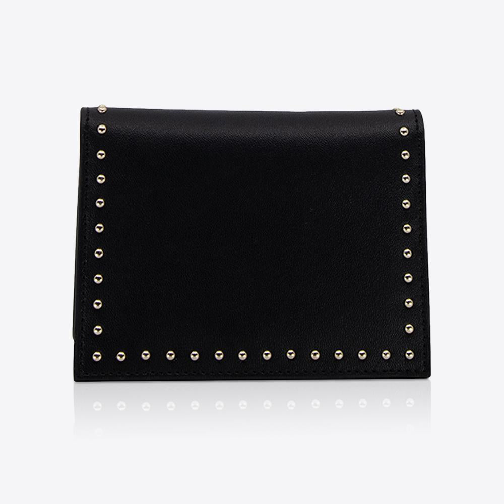 Premium Leather Card Holder Wallet - Slim RFID Blocking Black & Gold Design for Men & Women | Perfect for Business Cards, Credit Cards, and Everyday Carry
