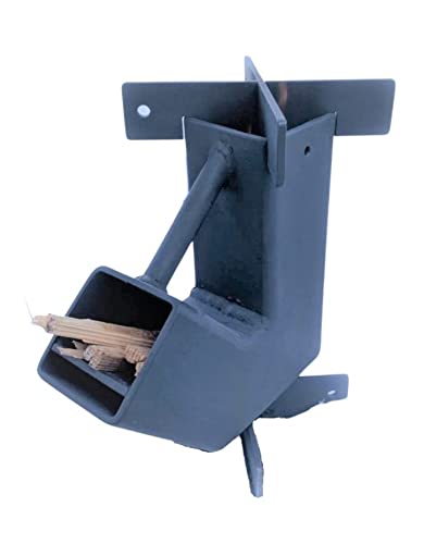 Portable Rocket Stove with Detachable Grill Top & Foldable Legs - Perfect for Camping, Backpacking, and Outdoor Cooking Adventures