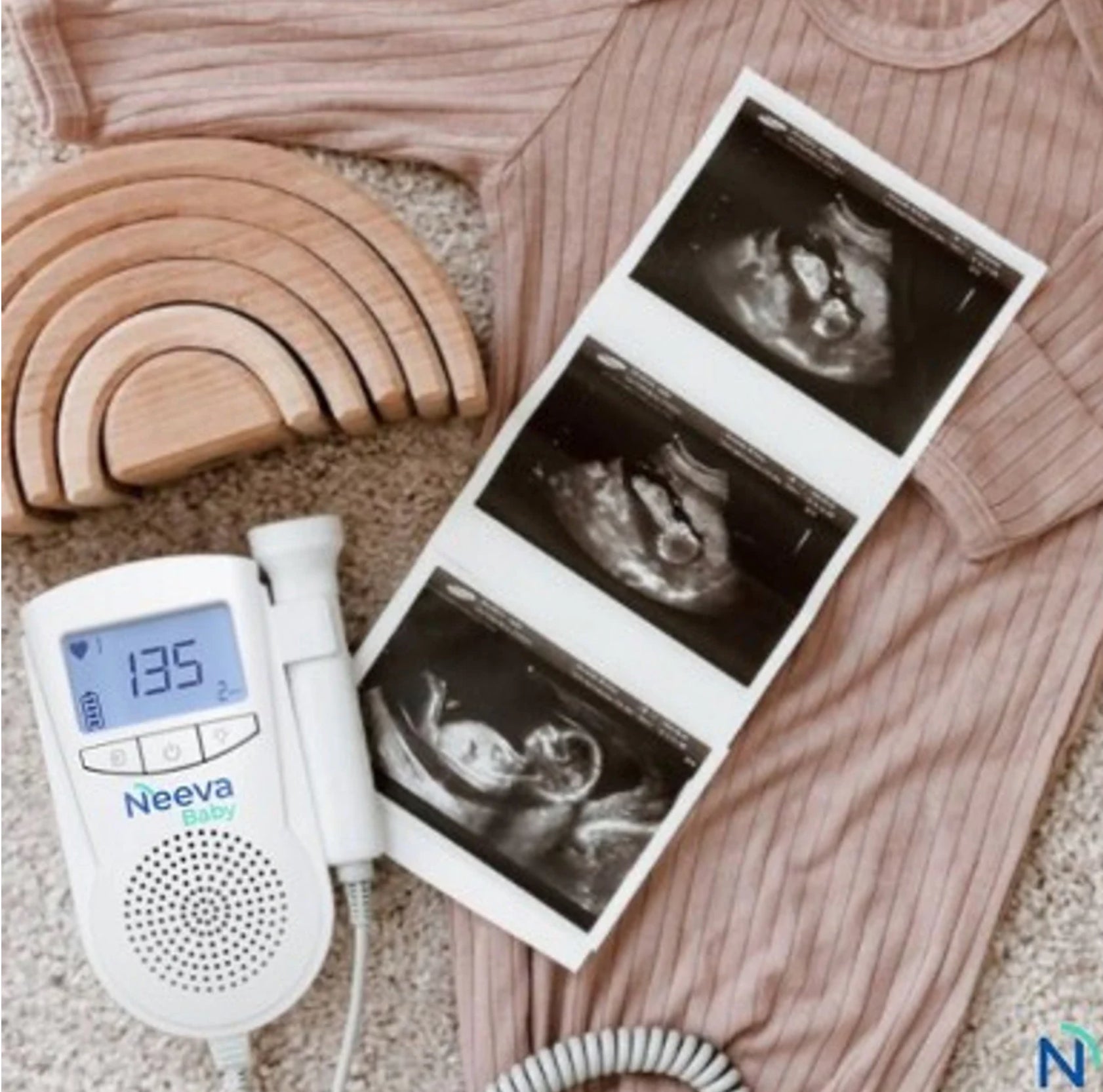 NEEVA BABY Fetal Doppler - Portable Baby Heartbeat Monitor for Pregnancy - At-Home Use for Expecting Moms, Doctors & Midwives