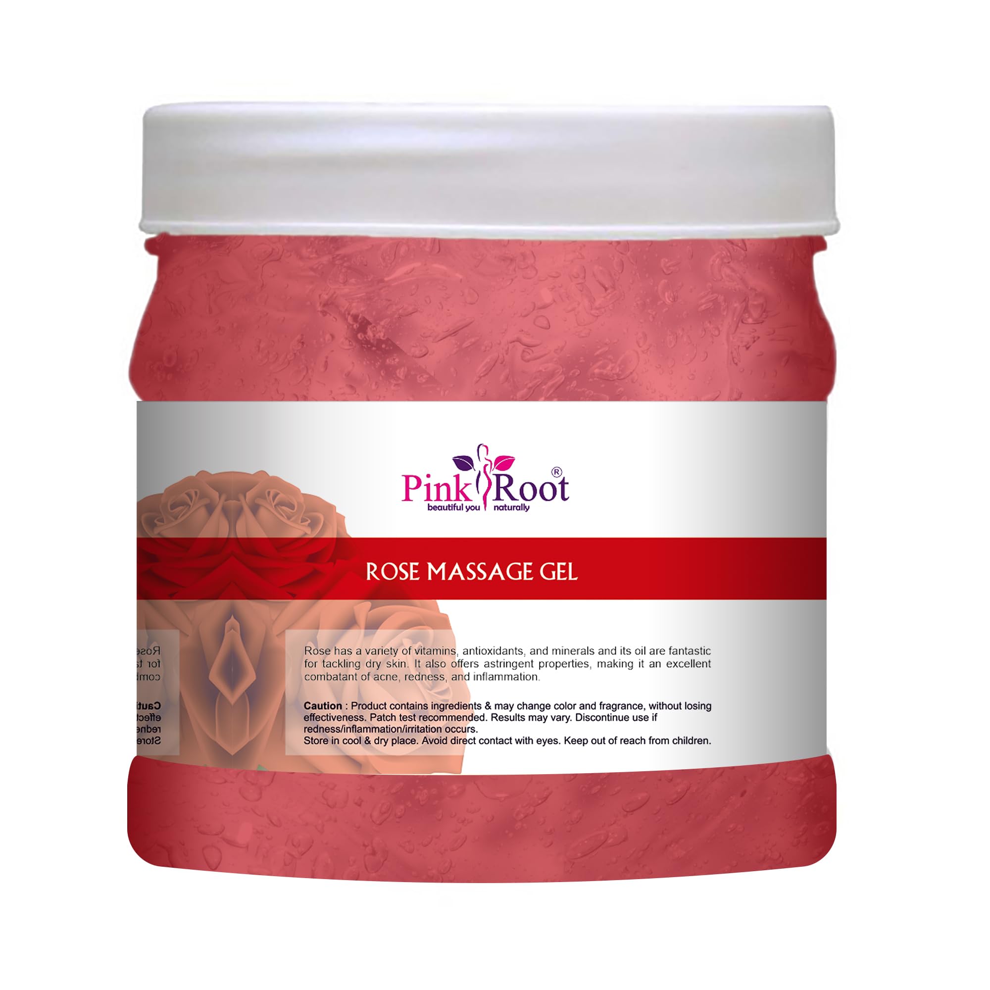 Pink Root Rose Facial Massage Gel - Hydrating & Glowing Gel with Natural Rose Extracts (500ml) for Skin Care & Relaxation - Perfect for Spa, Home Facial & Self-Care Routine