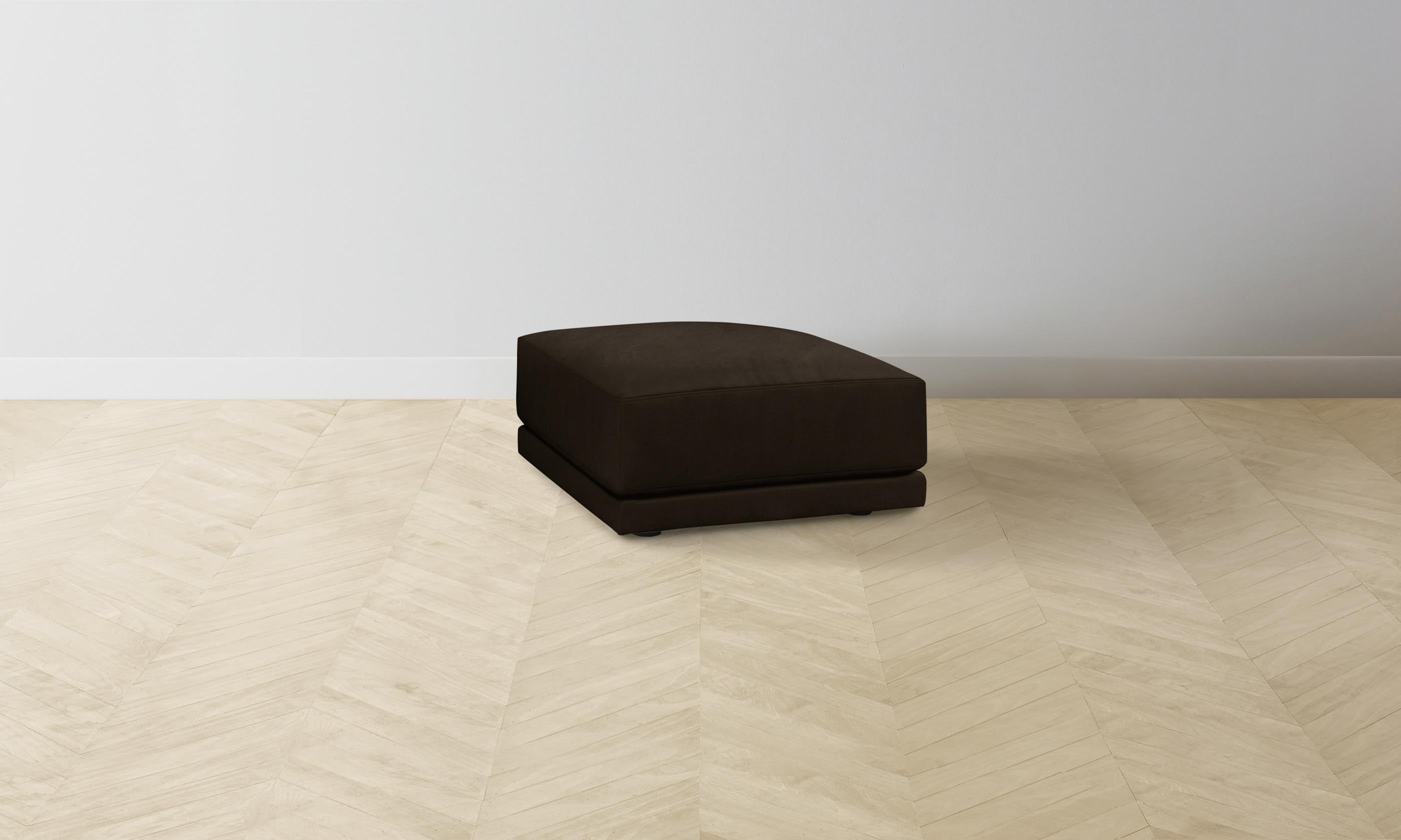 Premium Nubuck Leather Ottoman in Rich Espresso Brown - Perfect for Living Room, Bedroom, or Office Footrest and Extra Seating