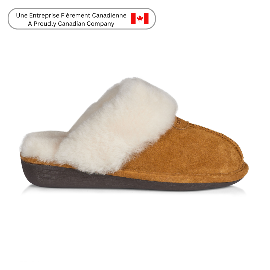 Becca Women's Cozy Fleece-Lined Slippers - Soft Indoor/Outdoor House Shoes with Non-Slip Sole for Winter Comfort (Harvest Brown) - Perfect for Lounging at Home, Morning Coffee, and Cold Weather Relaxation