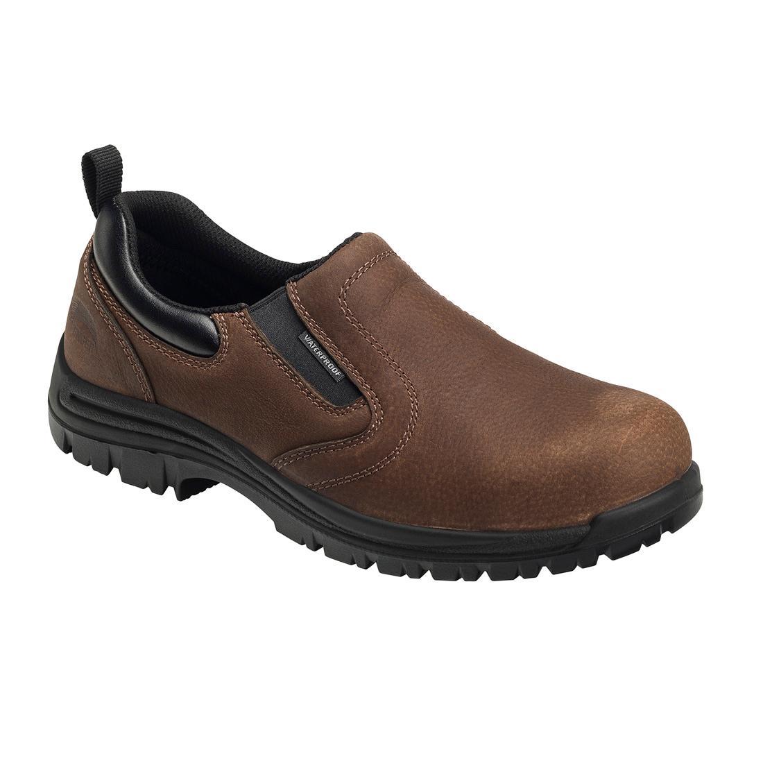 Foreman Waterproof Composite Toe Slip-On Work Shoes for Men - Brown | Comfortable & Durable Safety Shoes for Construction, Warehouse & Outdoor Work