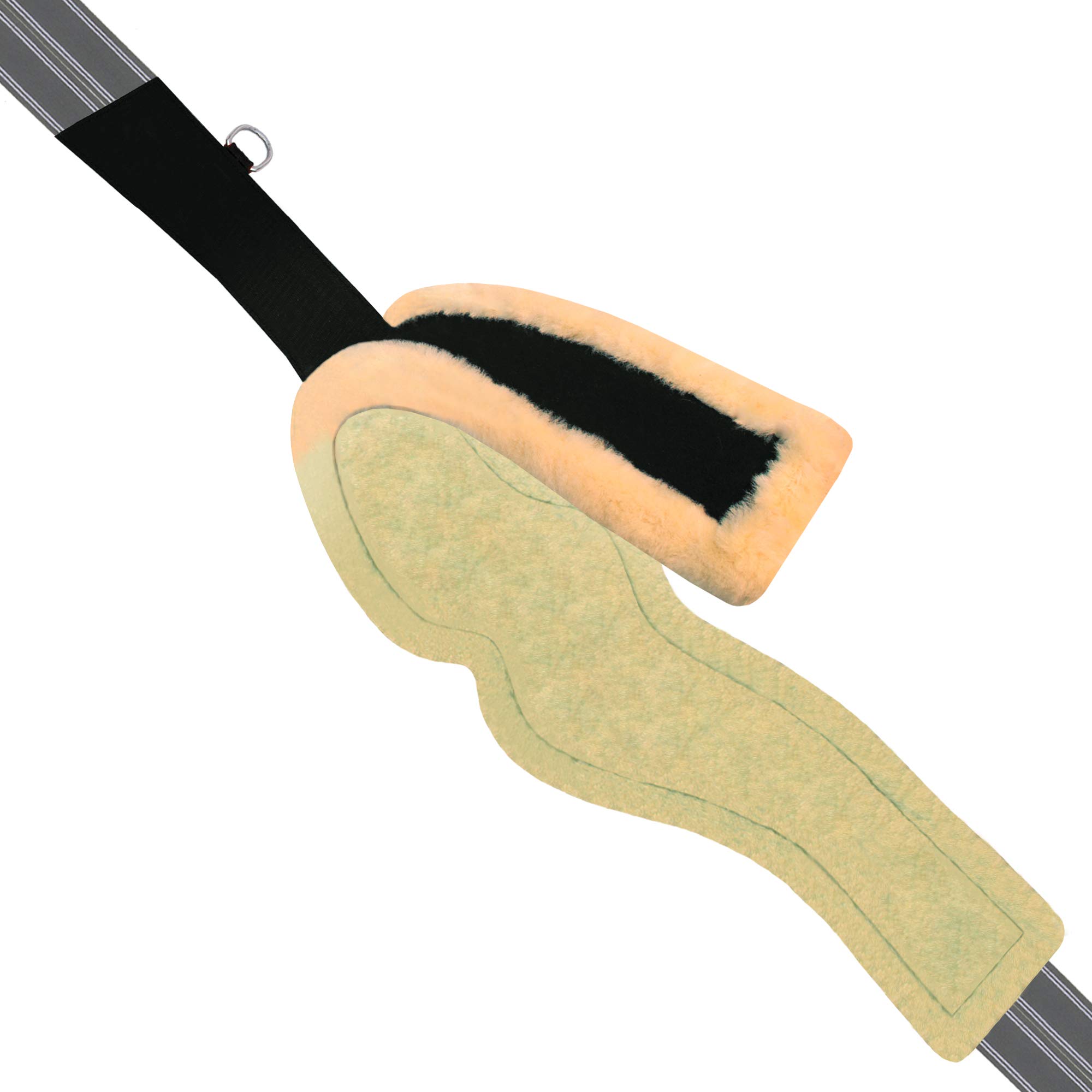 Premium Anatomic Overlay Horse Girth - Soft Calf Leather or Genuine Sheepskin Lining with Fancy Stitching | Stainless Steel Roller Buckles & Elastic for Comfort | Perfect for Dressage, Show Jumping & Trail Riding
