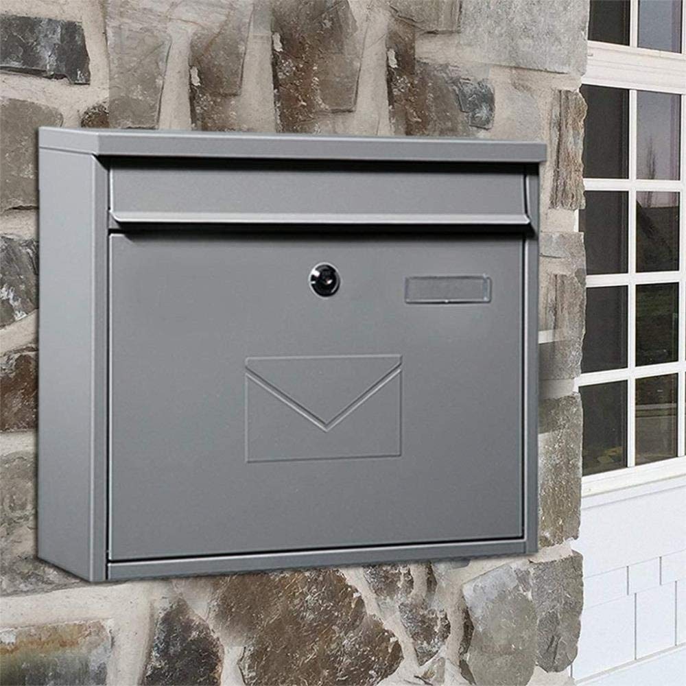 Secure Locking Mailbox - Wall Mounted Letter Box for Home, Office & Villa - Newspaper & Magazine Holder (Color: Black) - Perfect for Secure Mail Delivery & Organized Storage