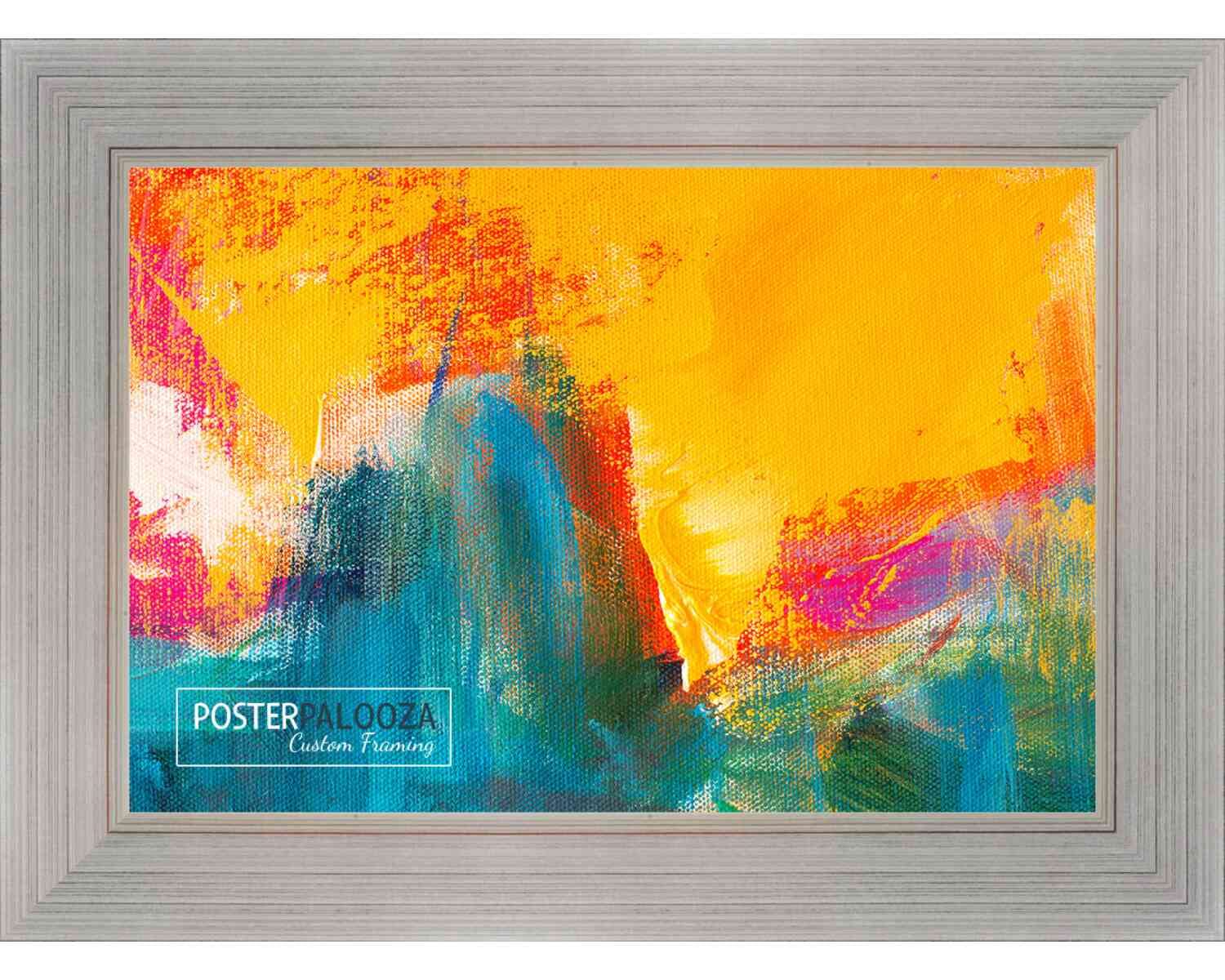 22x12 Contemporary Silver Wood Picture Frame with UV Acrylic & Foam Board Backing - Complete Wall Decor Set for Photos, Artwork & Posters - Perfect for Home, Office & Gallery Displays