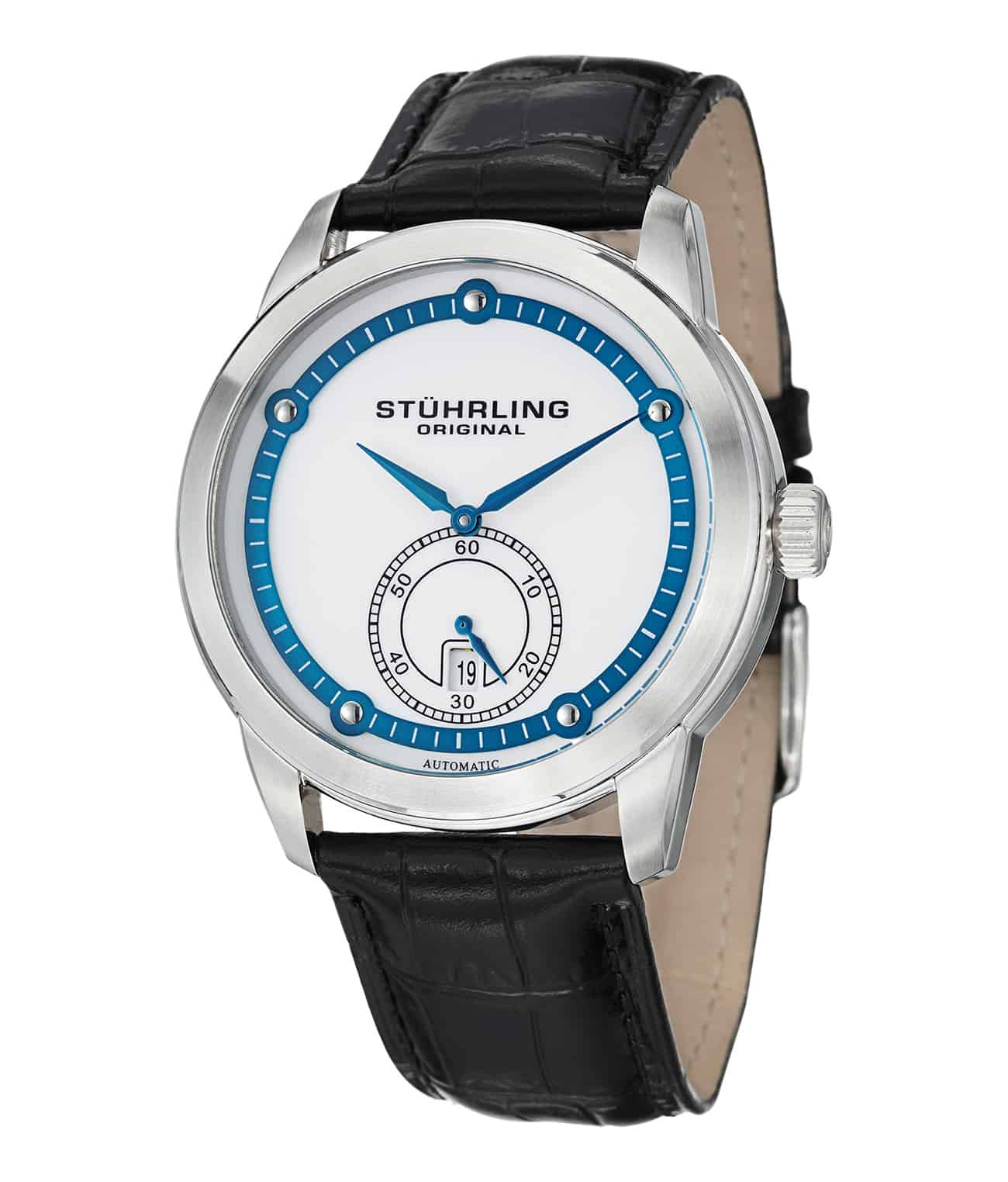 Black Dial / Silver Case / Black Leather Strap Tang Buckle