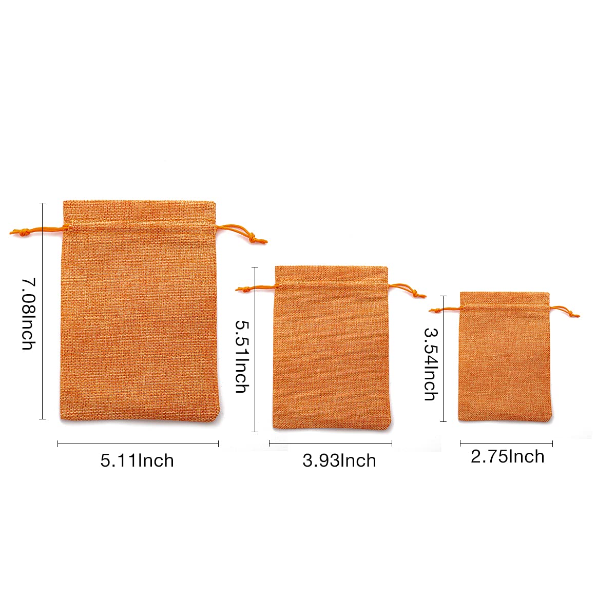 25 Natural Burlap Drawstring Bags 5x7 Inch - Orange Hessian Gift Pouches for Jewelry, Wedding Favors, Party Decor & DIY Crafts - Eco-Friendly Reusable Storage Sacks for Home, Events and Handmade Projects