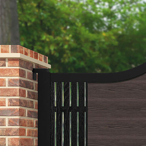 Classic Aspen Curved Top Driveway Gate - Mid Brown End Screen - Elegant Driveway Entrance for Homes & Estates - Perfect for Privacy & Security