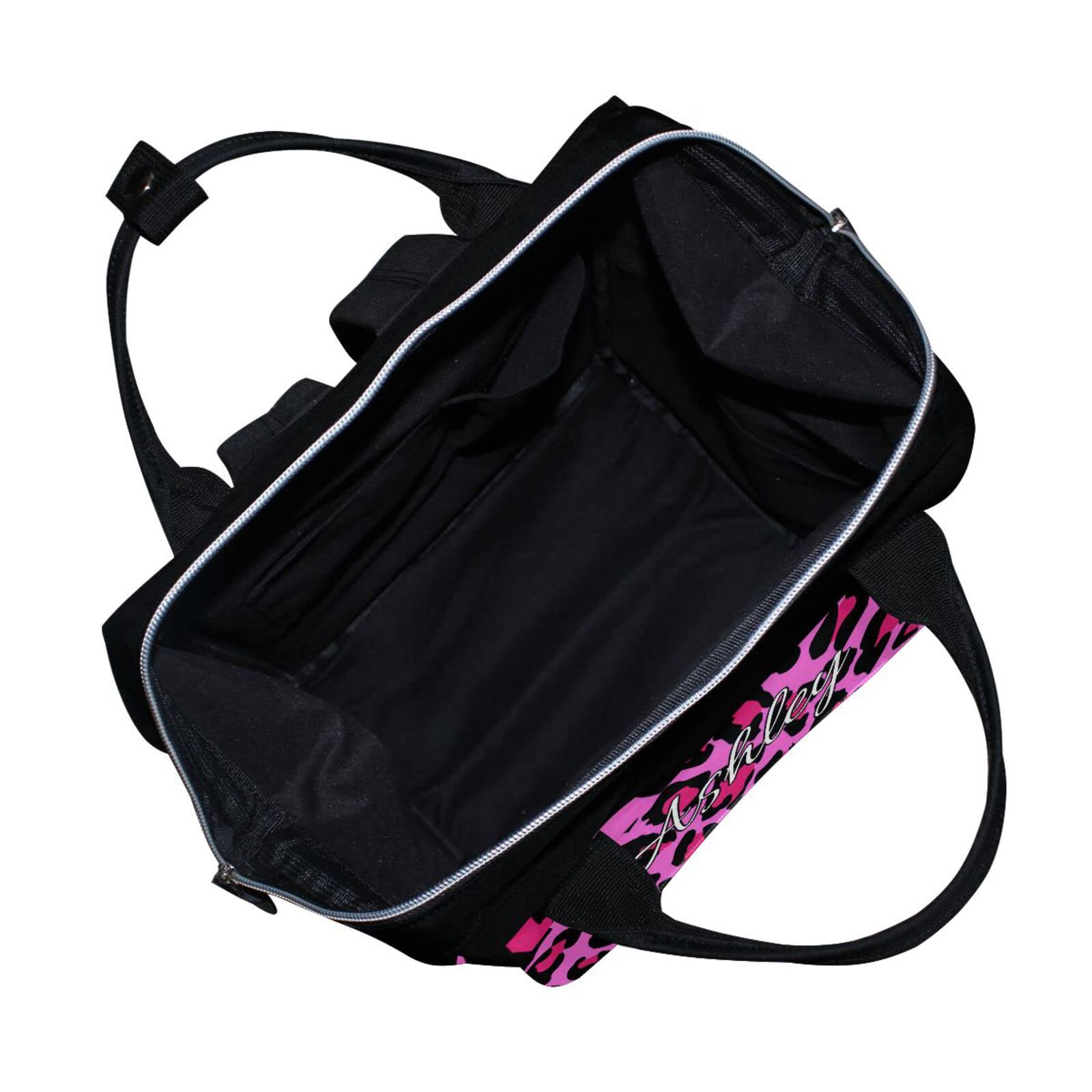 **MCHIVER Personalized Leopard Print Diaper Backpack - Custom Name Baby Changing Bag for Moms, Nursing & Travel - Perfect for Daycare, Outings & Family Trips**
