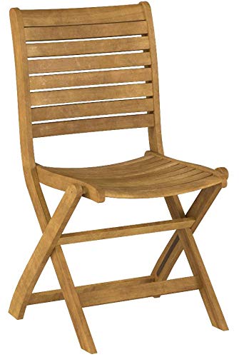 Premium Amazonia Dublin 2-Piece Outdoor Folding Chairs Set | 100% Certified Teak Wood | Patio, Garden, Poolside & Indoor Use | Weather-Resistant & Space-Saving Design