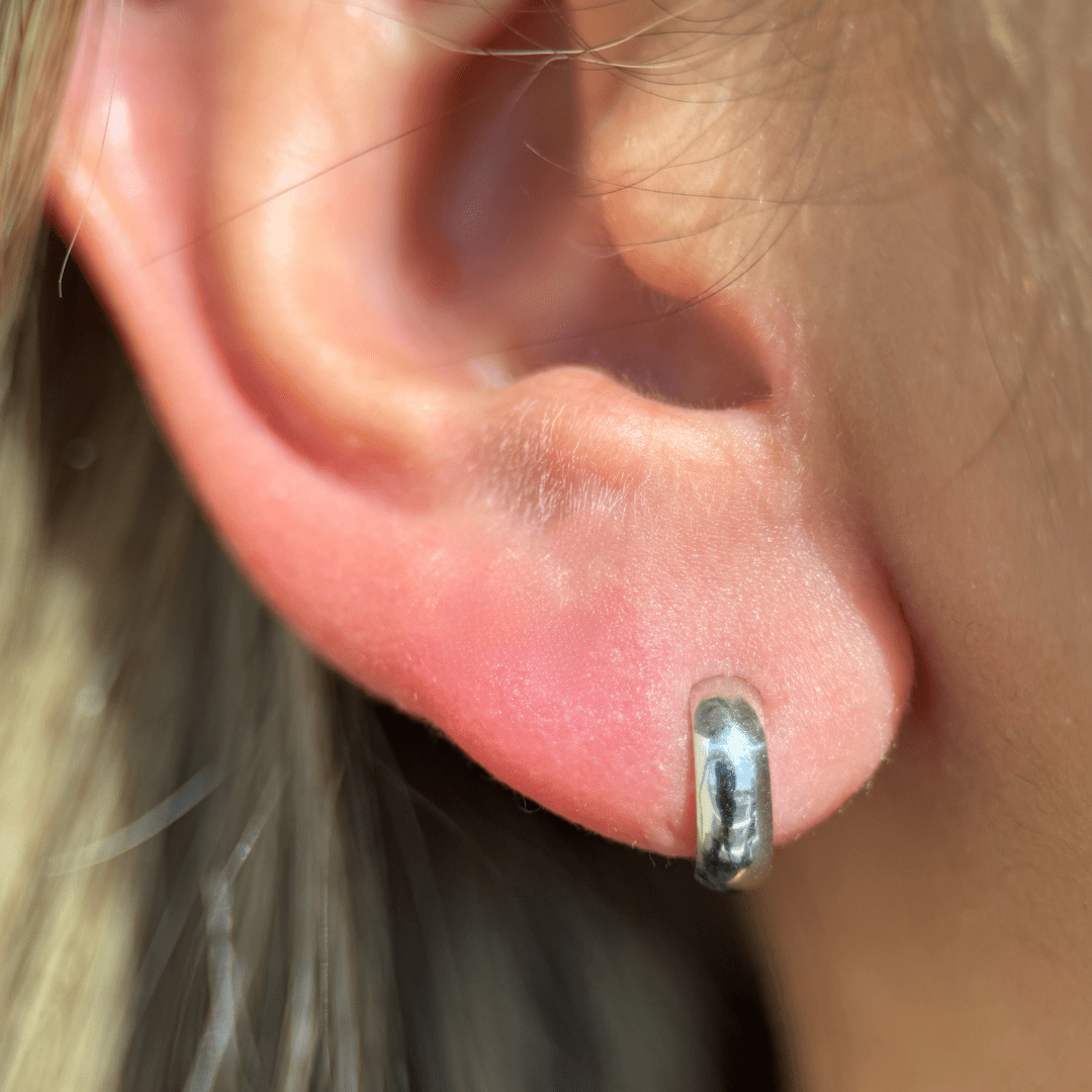 14k White Gold Bubble Hoop Illusion Ear Cuff Earrings - Minimalist Cartilage Earrings for Women, Perfect for Parties, Weddings & Everyday Wear