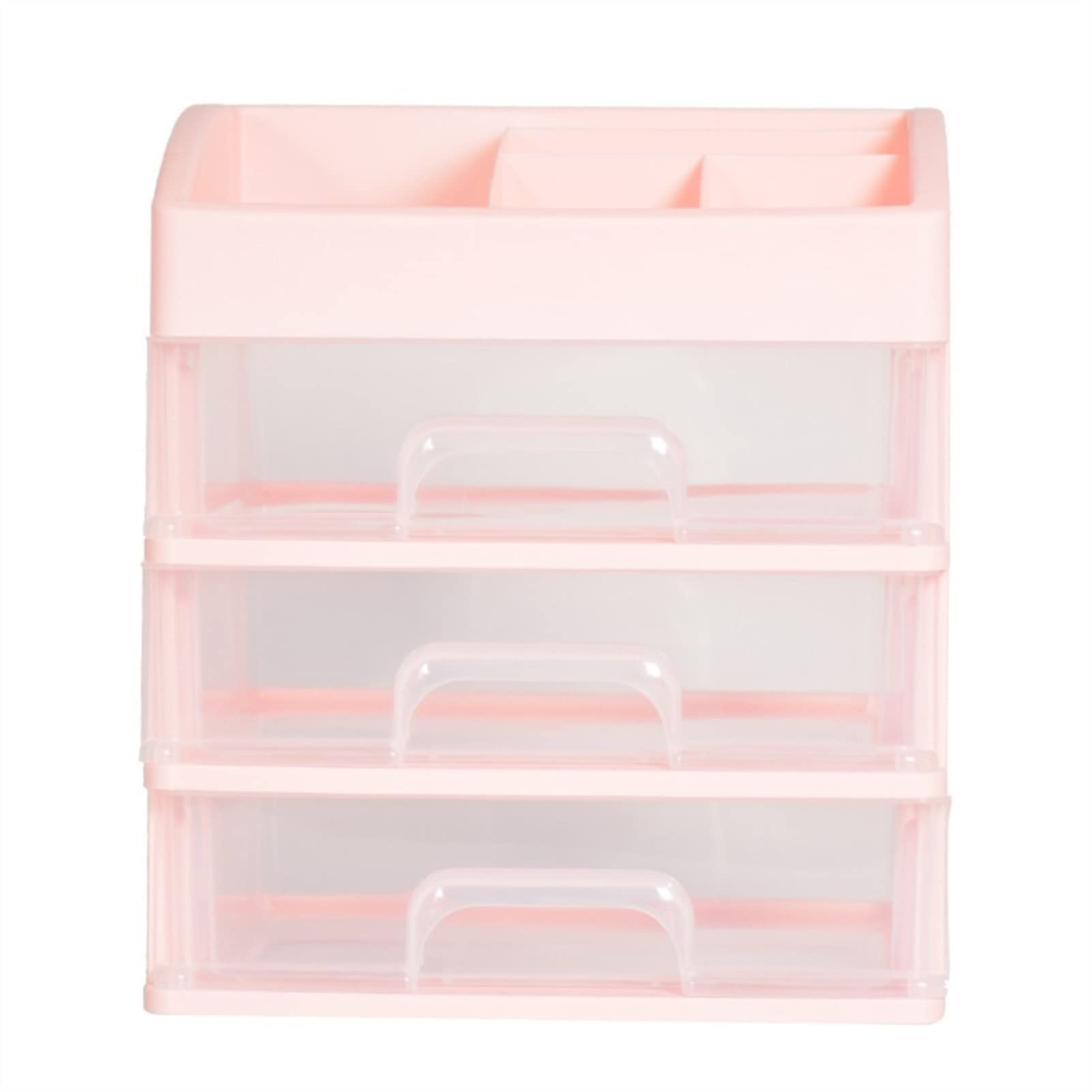 ONGHAHYIS Cosmetic Storage Box - Makeup Organizer with Brush Holder & Jewelry Drawers, Plastic Beauty Case for Makeup Brushes, Cosmetics & Accessories (Color: 01) - Perfect for Vanity, Bathroom & Travel Organization