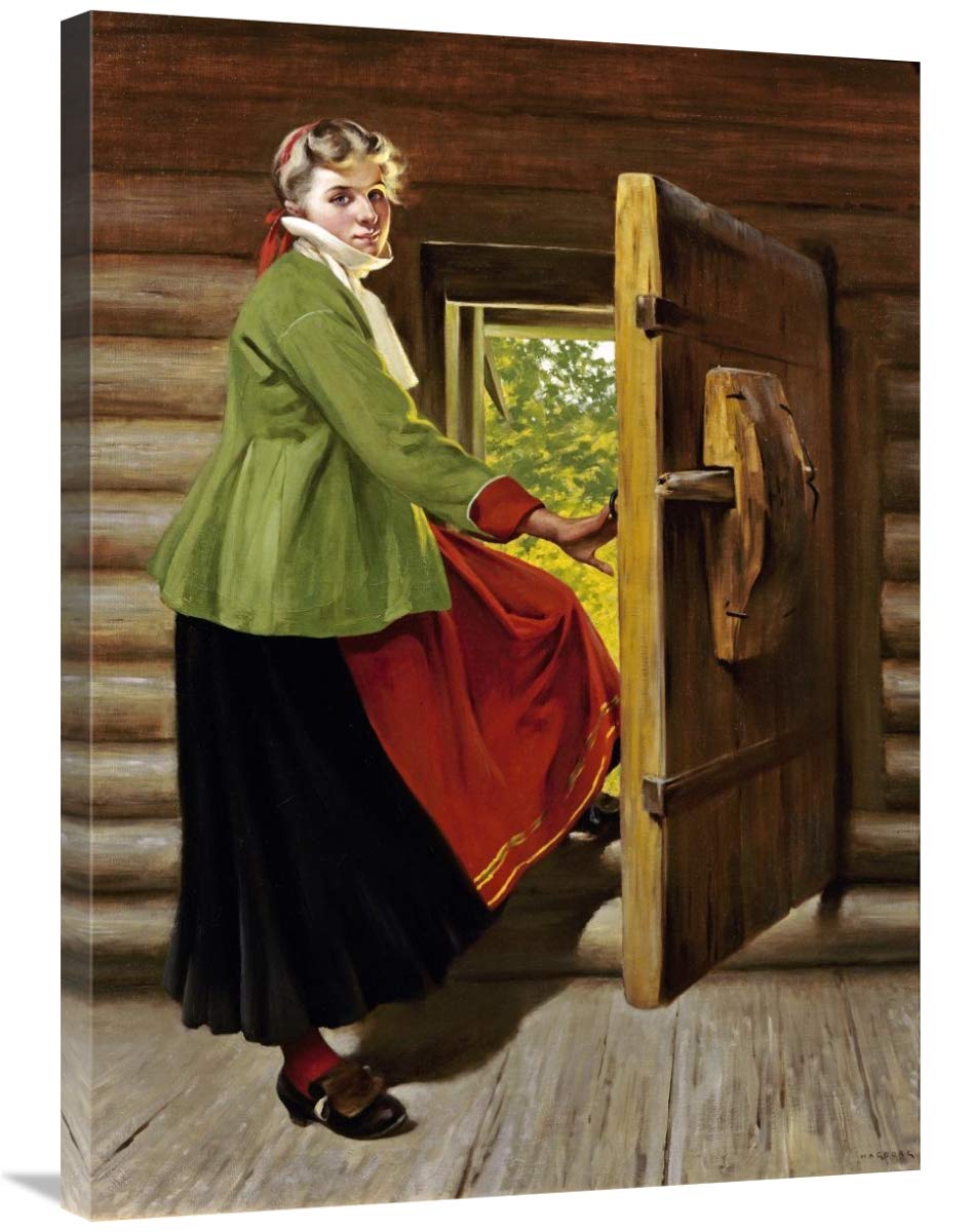 36 Inch A Dalecarlian Beauty Art Print by August Hagborg - Vintage Swedish Wall Decor for Living Room, Bedroom & Office