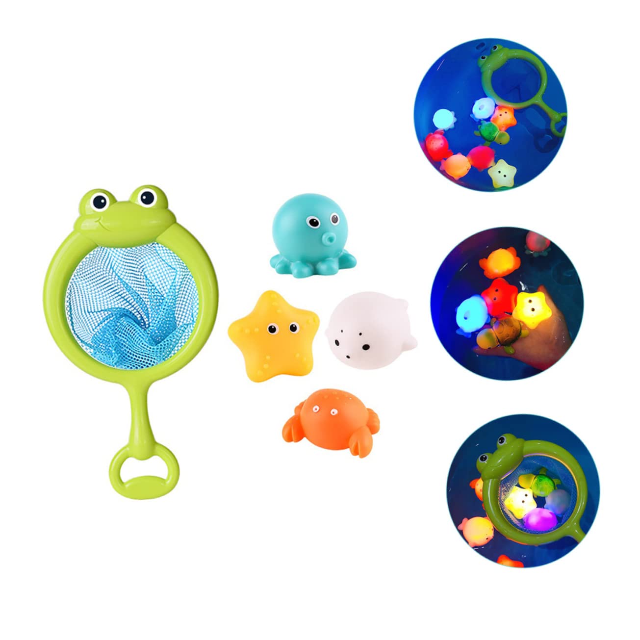 VICASKY 2 Pack Fishing Net Toys for Kids - Durable Plastic Pool & Bath Toys for Swimming, Beach, and Shower Fun - Perfect Water Play Accessories for Toddlers and Children