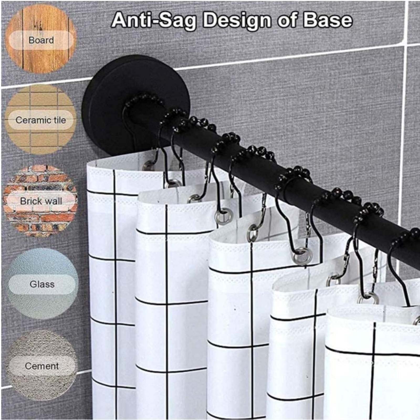 Adjustable Curved Tension Shower Curtain Rod - Rustproof Stainless Steel Diamond Shaped Expandable for Small Shower Stalls (No Drill Installation) - Perfect for Bathrooms, Apartments & RVs