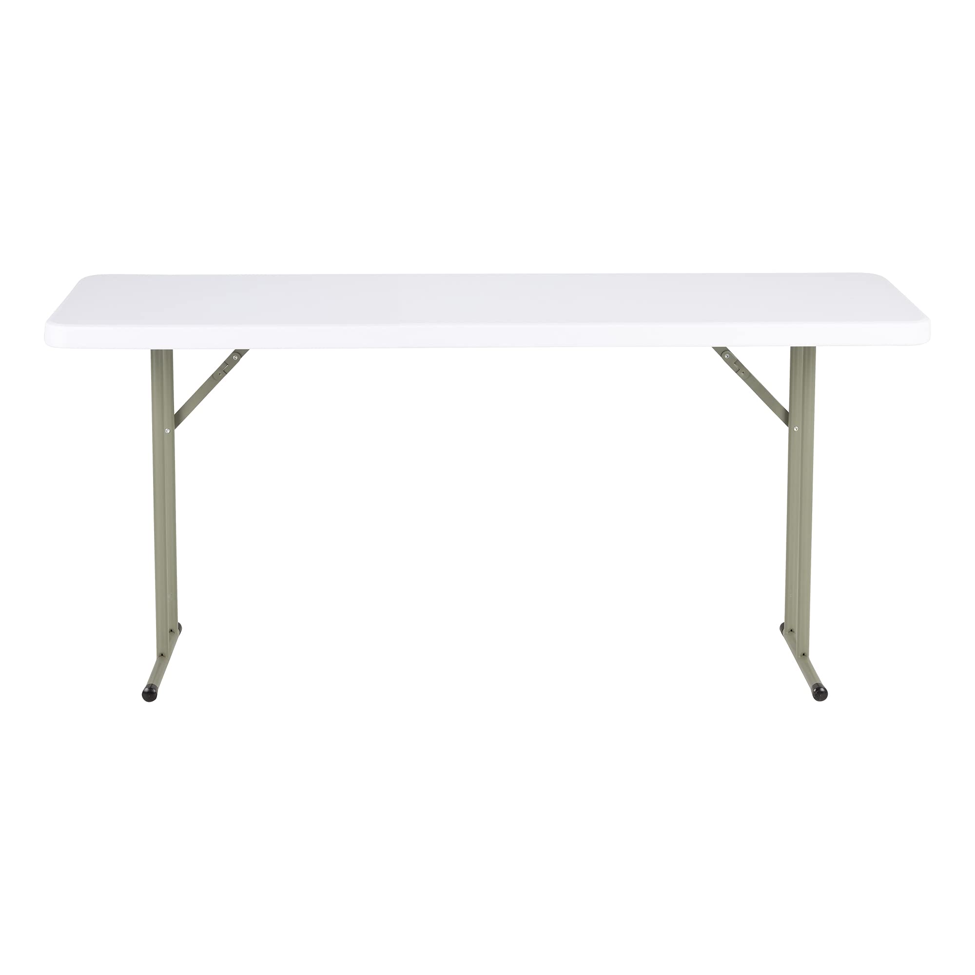 Norwood 5ft Folding Table Indoor Outdoor - Heavy Duty Blow Molded Plastic Training & Event Table - White - Perfect for Classrooms, Meetings, and Outdoor Gatherings
