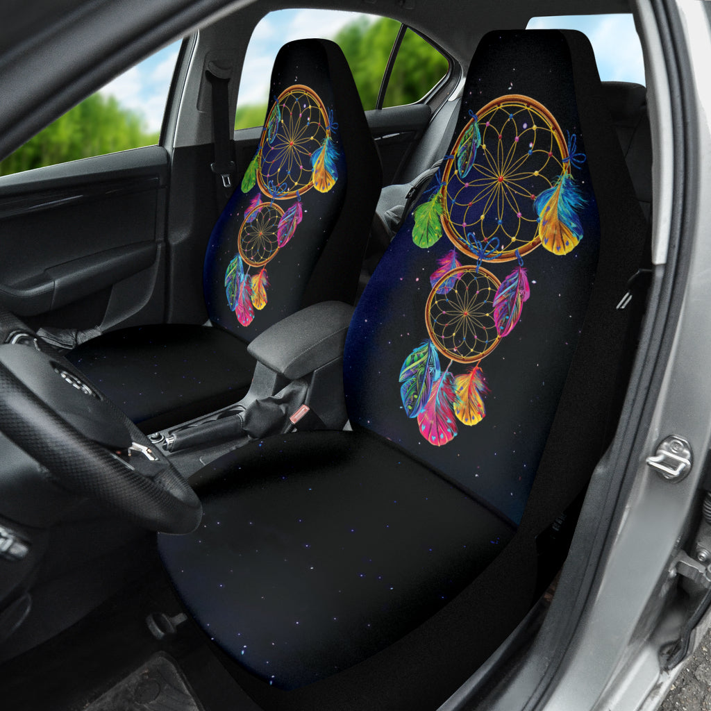 Premium Boho Dreamcatcher Car Seat Covers - Handmade Cotton Linen for Cars, SUVs & Trucks - Perfect for Road Trips, Camping & Bohemian Style Vehicles