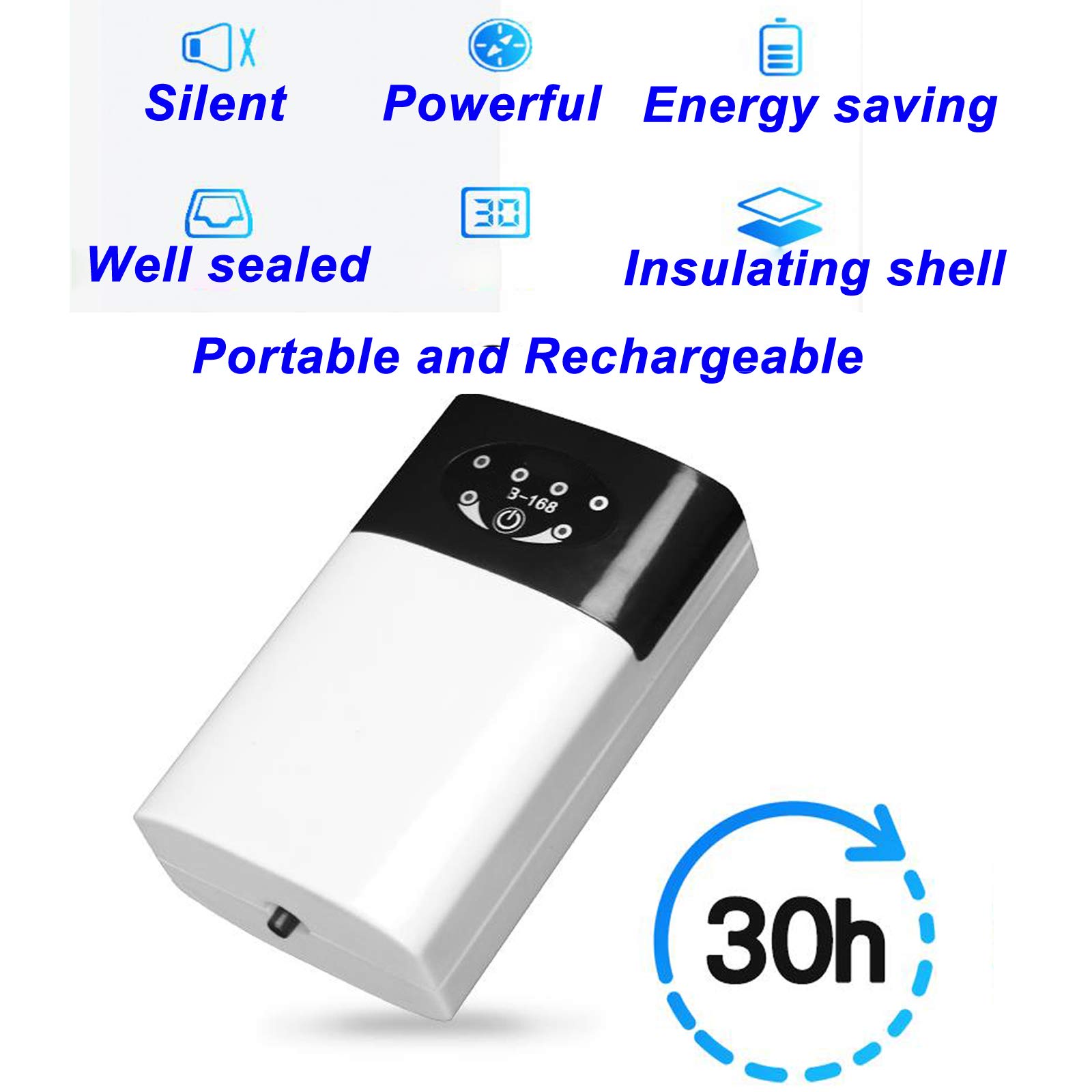 Ultra Quiet Rechargeable Aquarium Air Pump for Fish Tank – 200 Gallon Capacity with Accessories, Backup Aerator for Aquarium Transportation & Fishing (1-70 Gallon) – Perfect for Home Aquariums, Fish Transport & Outdoor Fishing