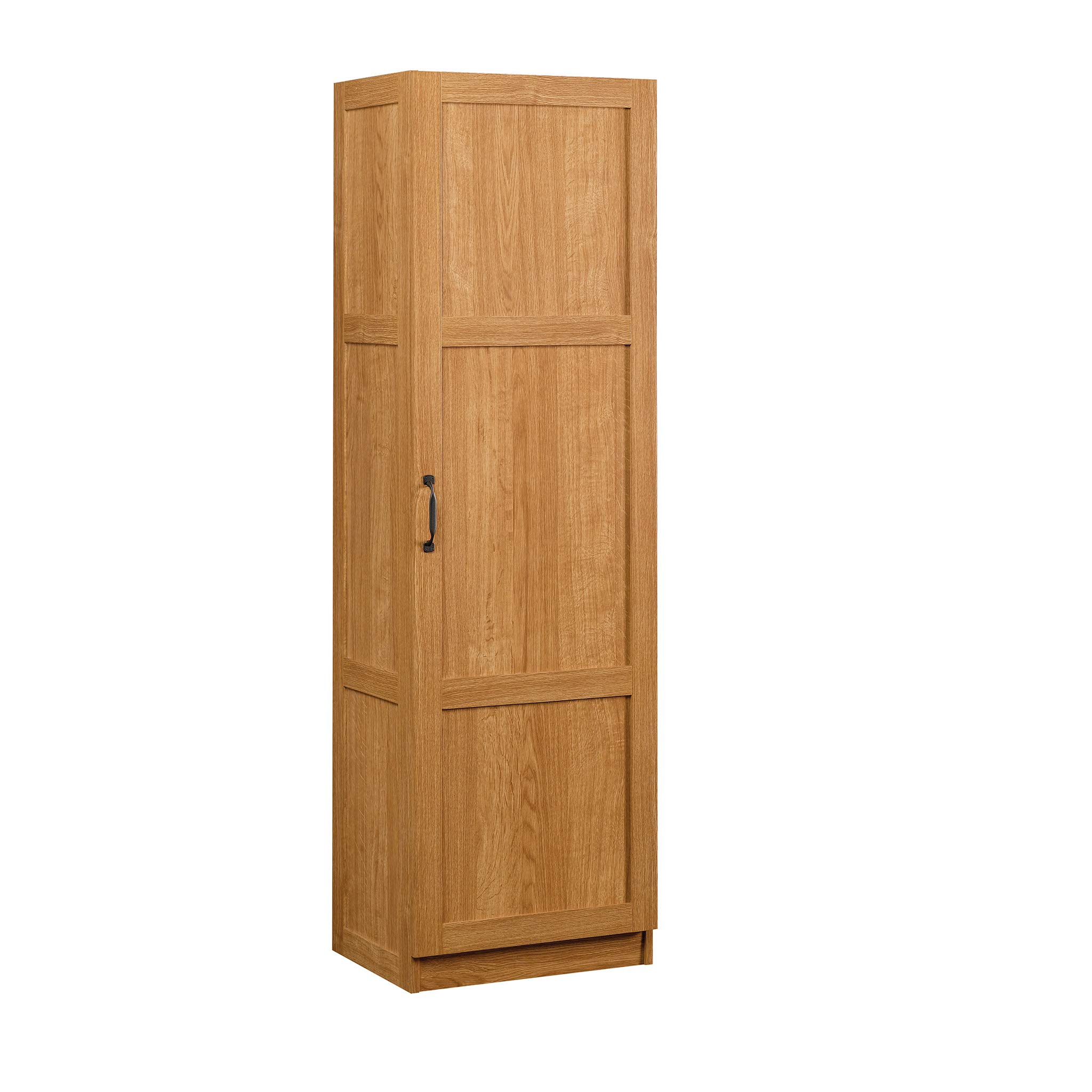 Sauder Storage Cabinet with Adjustable Shelves - Highland Oak Finish Pantry Organizer for Kitchen, Bathroom, or Office Use