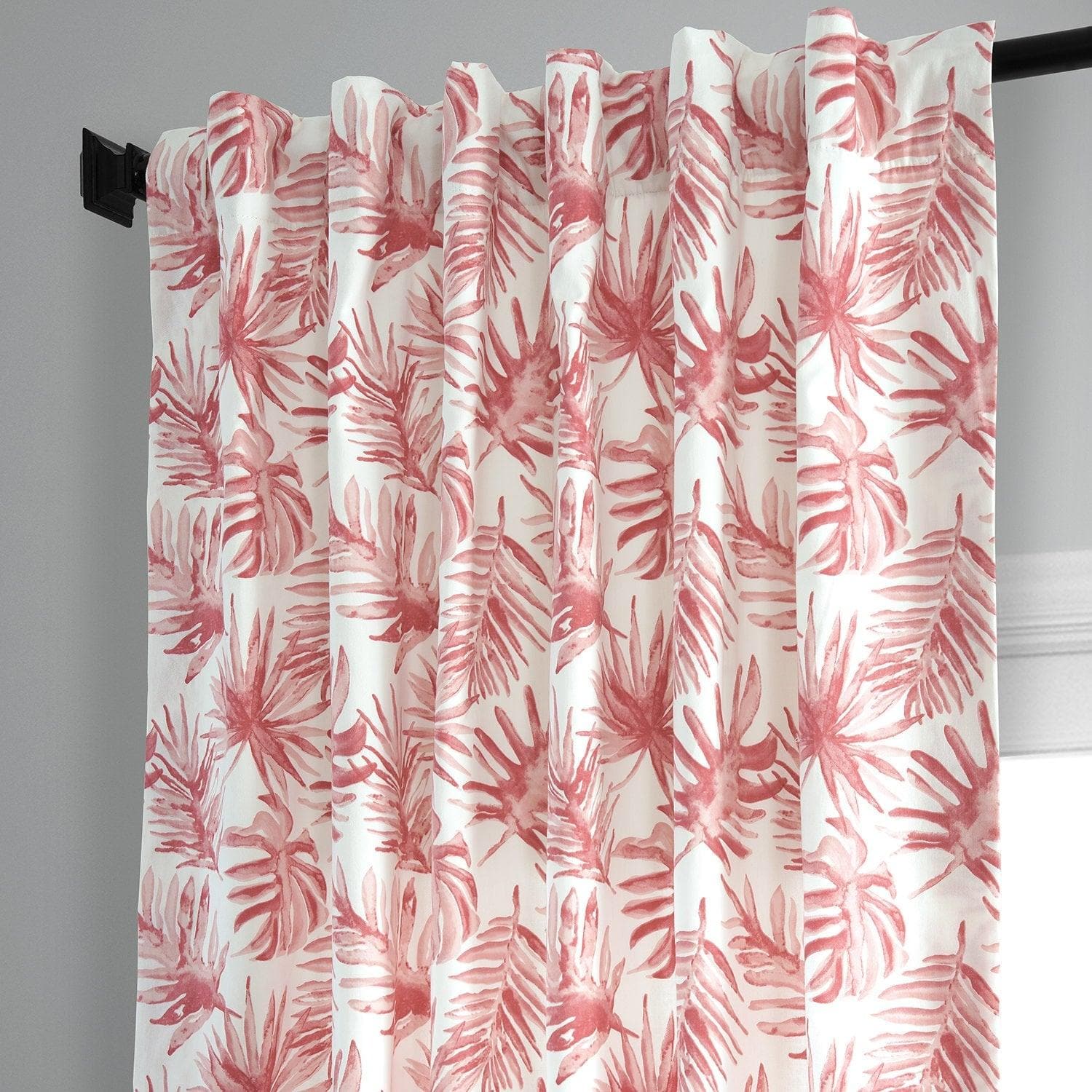 Artemis Rust Floral Printed Cotton Blackout Curtains - Elegant Window Treatment for Bedroom & Living Room, Light Blocking & Thermal Insulation