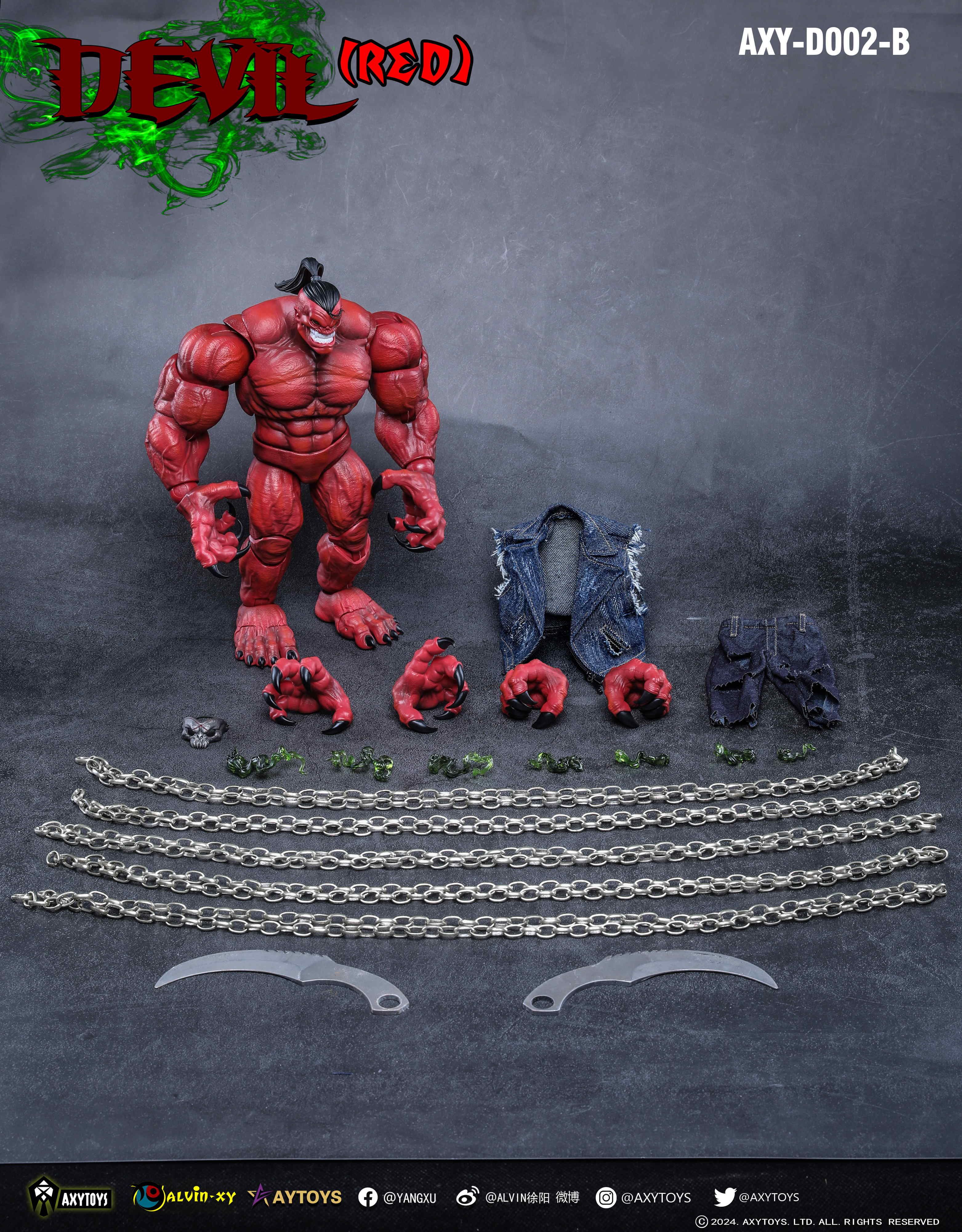 Pre Order AxyToys 1/12 Scale 20CM Devil Action Figure - Red & Grey Versions for Collectors and Display | Perfect for Anime Fans, Cosplay Props, and Model Photography