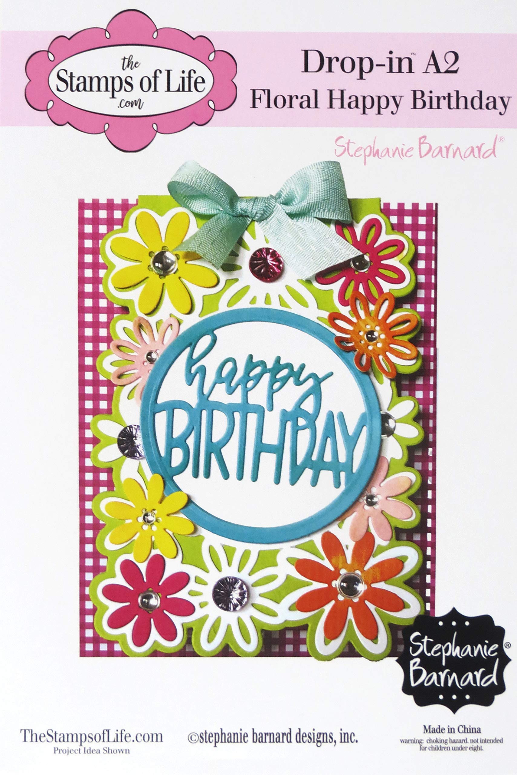 Floral Happy Birthday DIY Craft Die Set for A2 Cards | Handmade Greeting Card Making Supplies | Perfect for Scrapbooking, Invitations & Paper Crafts