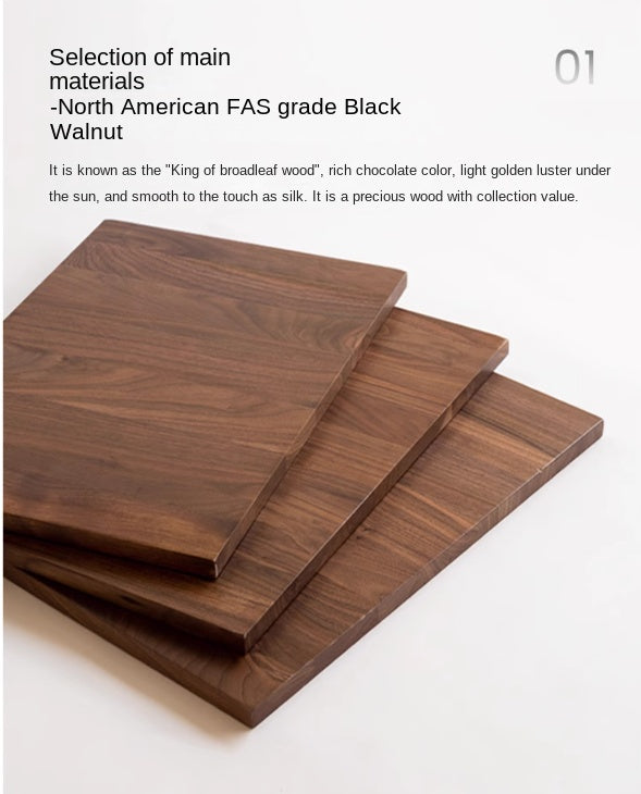 Premium Black Walnut Solid Wood Rectangular Dining Table - Modern Luxury Design for Dining Room, Kitchen, and Home Decor