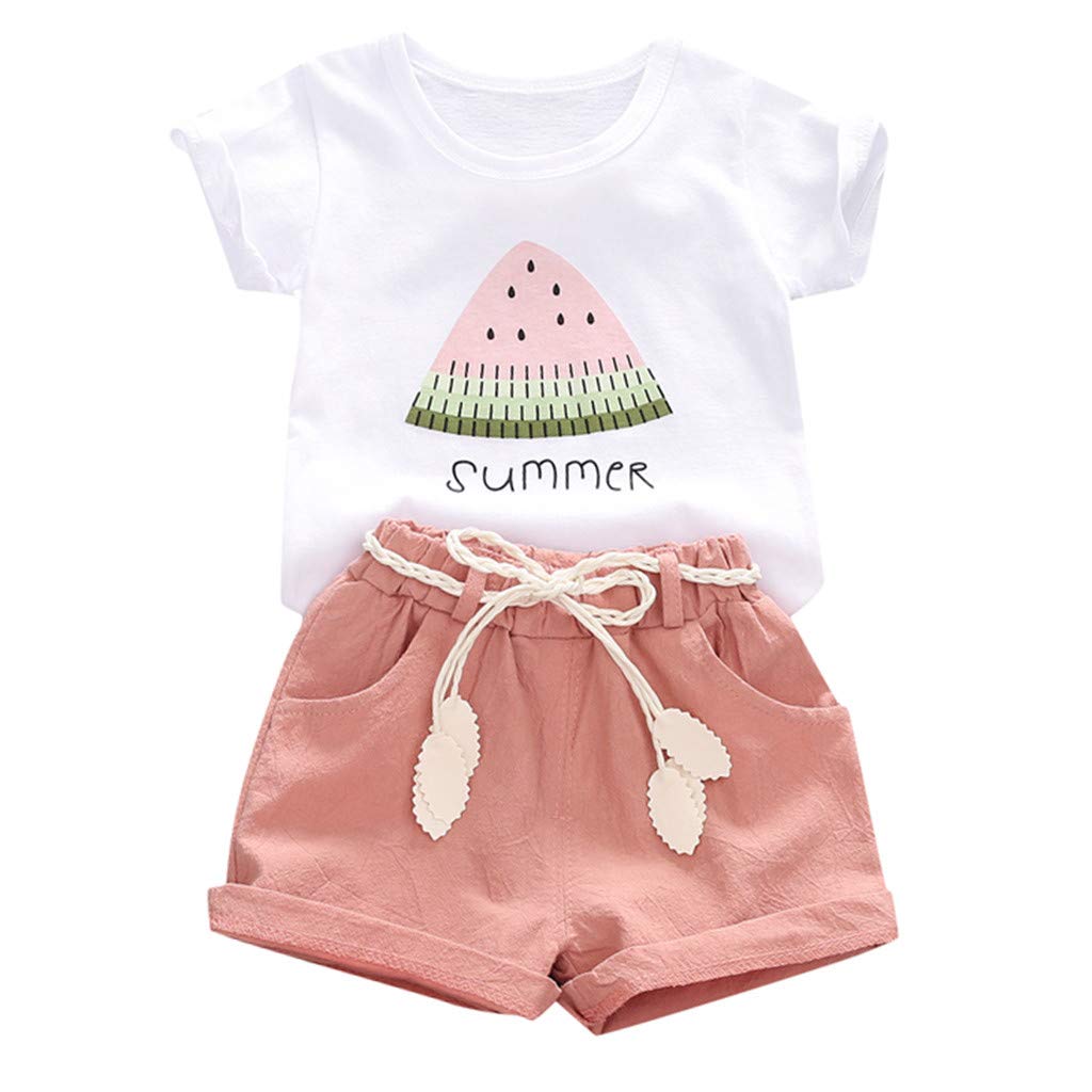 Adorable Toddler Outfits Set - Cute Watermelon Print Shorts & Letter Tops for Baby Girls & Boys | Perfect for Summer Playdates, Beach Trips & Family Photos