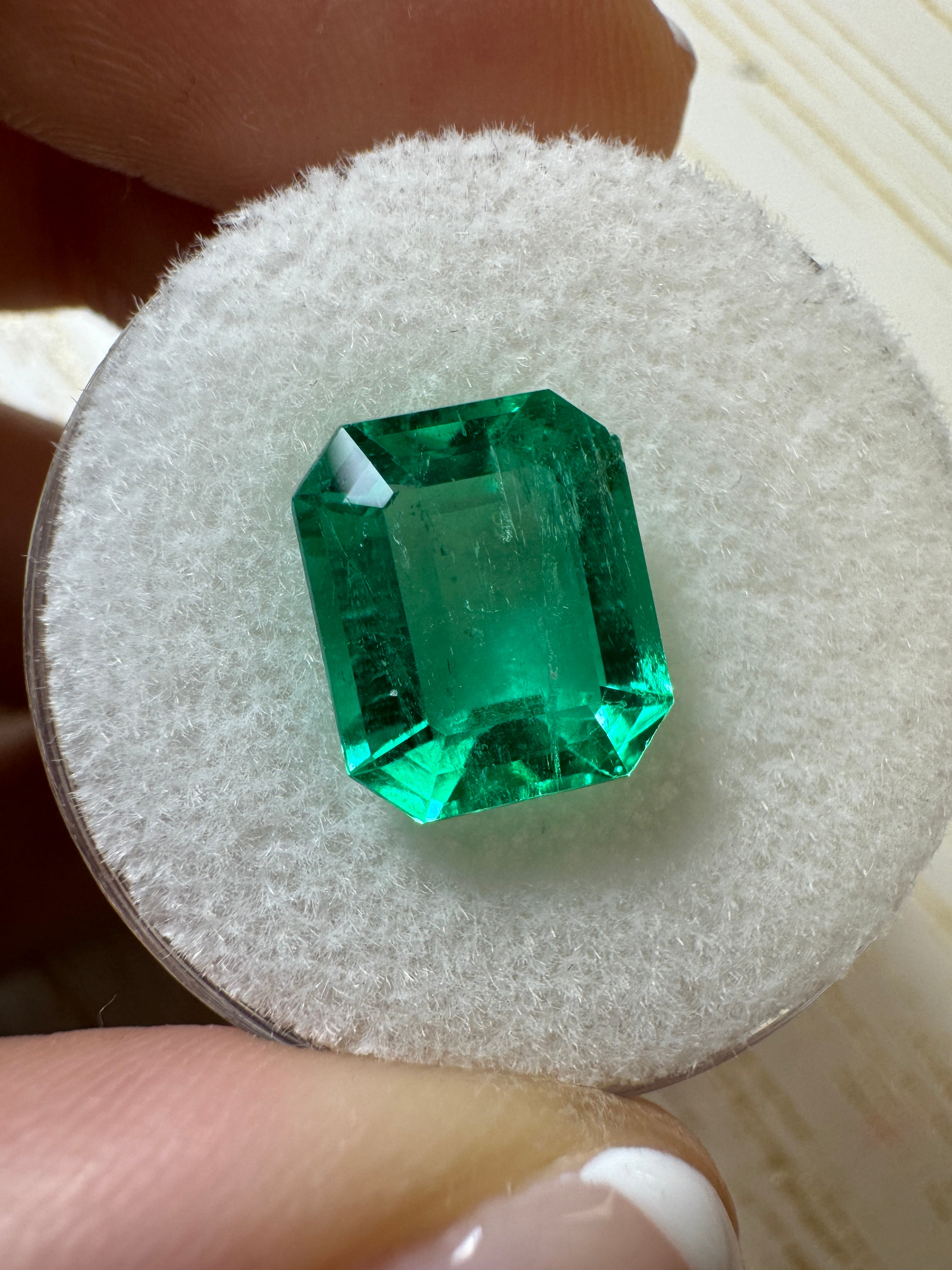 3.61 Carat 10x9mm Vivid Green Natural Colombian Loose Emerald - Emerald Cut Gemstone for Jewelry Making, Engagement Rings & Luxury Gifts