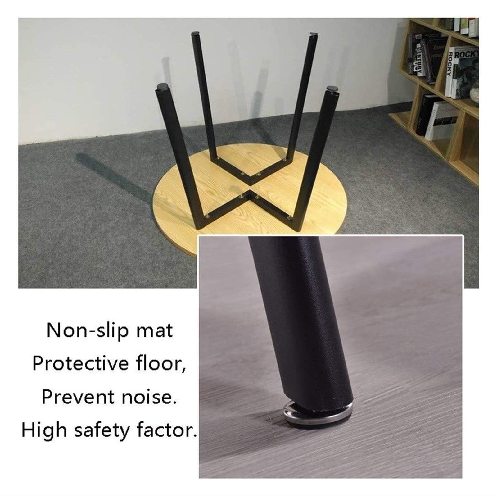 Small Round Office Conference Table 90cm with 4 Chairs - Modern Meeting Room, Reception, Kitchen Dining & Living Room Furniture Set for Home & Bedroom (Black) - Perfect for Small Spaces, Business Meetings & Family Gatherings