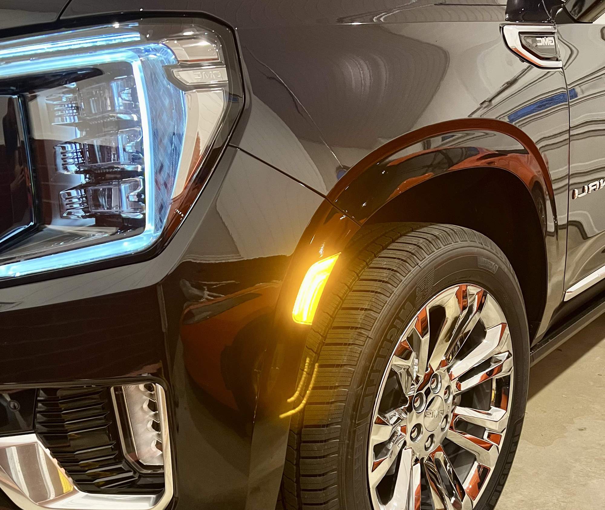 Amber LED Side Marker Lights for 2021-2024 Chevy Suburban, GMC Yukon, Cadillac Escalade - Clear Lens with Double Stripe Design - Enhanced Visibility & Style for Night Driving & Off-Road Adventures