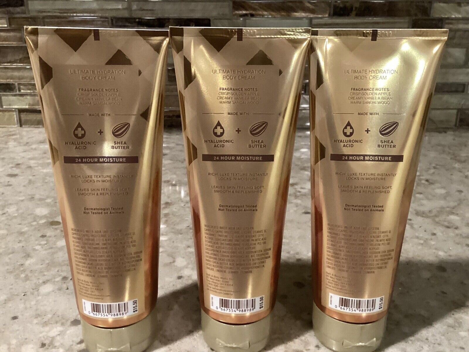 3 Gingham Heart of Gold Hydrating Bath & Body Cream - Moisturizing Lotion for Dry Skin, Perfect for Spa Day & Self-Care Routine