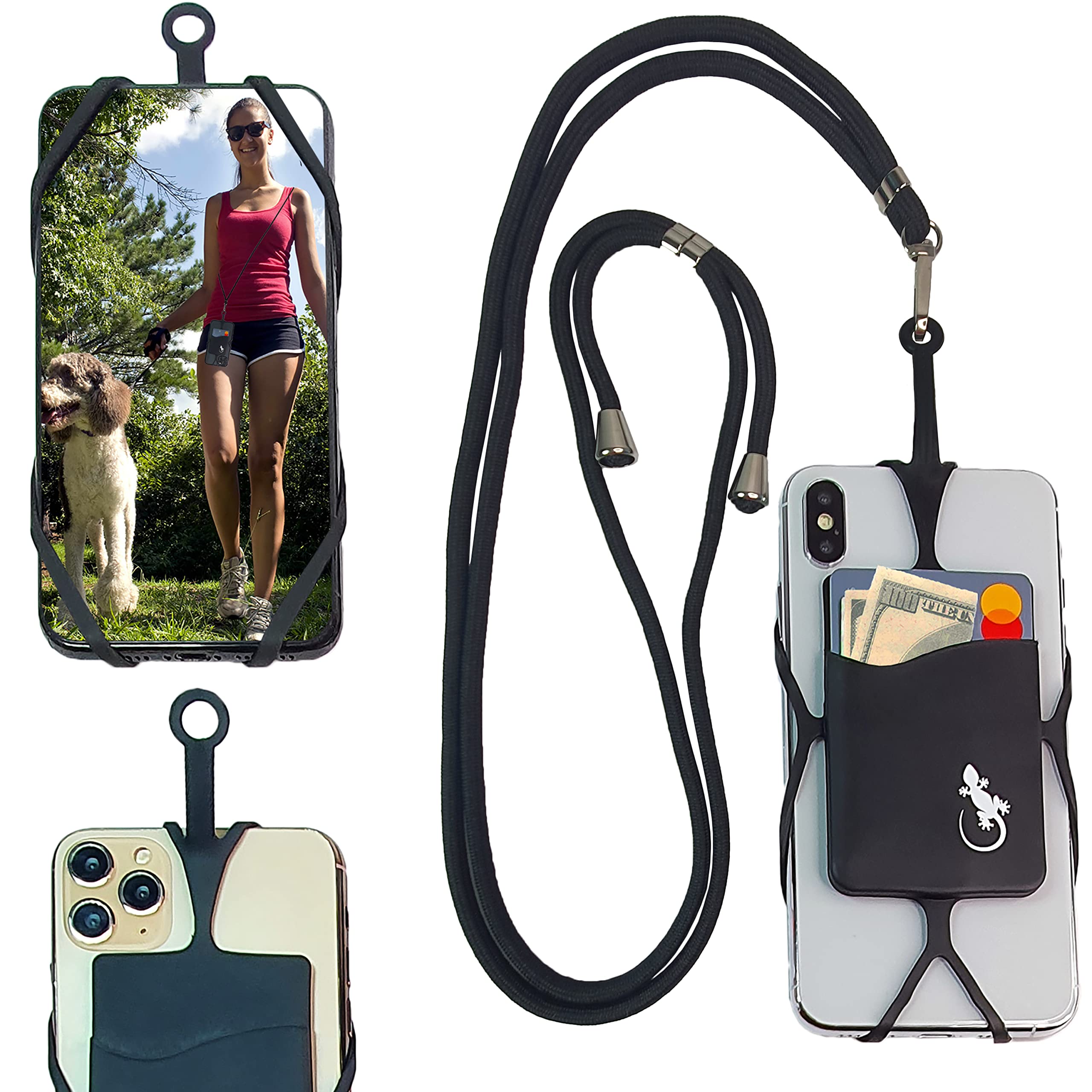 Gecko Cell Phone Lanyard Crossbody Strap - Adjustable Neck Phone Holder for iPhone & Android - Perfect for Travel, Work & Outdoor Activities