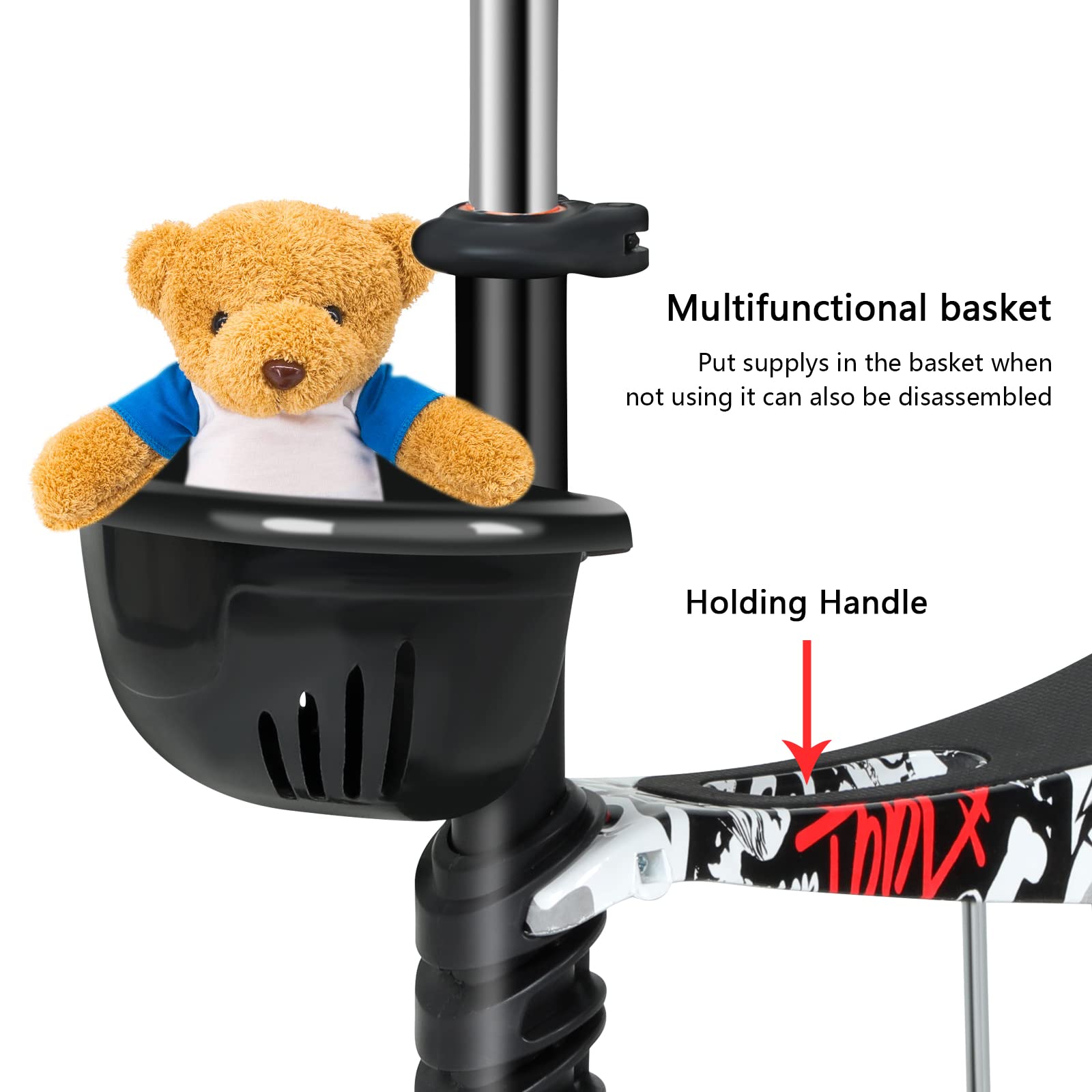 Healsmart 3-Wheel Kick Scooter for Kids Ages 2-12 - Foldable, Height Adjustable, LED Lights, Extra Wide Wheels & Double-Layer Deck - Perfect for Boys & Girls Outdoor Play, Commuting to School, and Neighborhood Fun