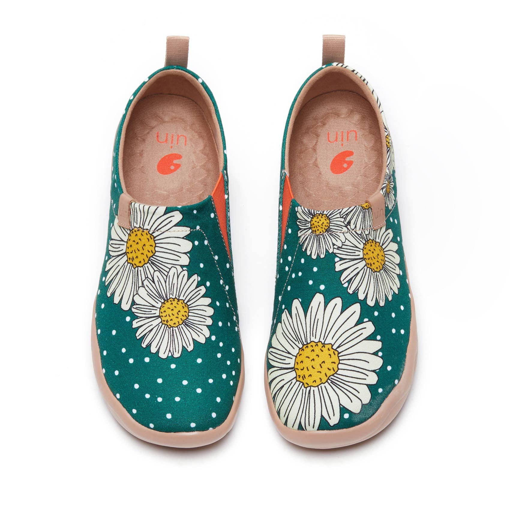 UIN Women's Blossom Slip-On Sneakers - Colorful Floral Comfortable Lightweight Walking Shoes for Travel, Casual & Everyday Wear | Stylish Art Loafers for Women