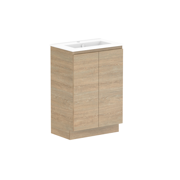 ADP Glacier Lite Ceramic Top Ensuite Trio Vanity Set - Modern Bathroom Vanity with Sink and Mirror for Small Spaces, Perfect for Apartments, Condos & Guest Bathrooms