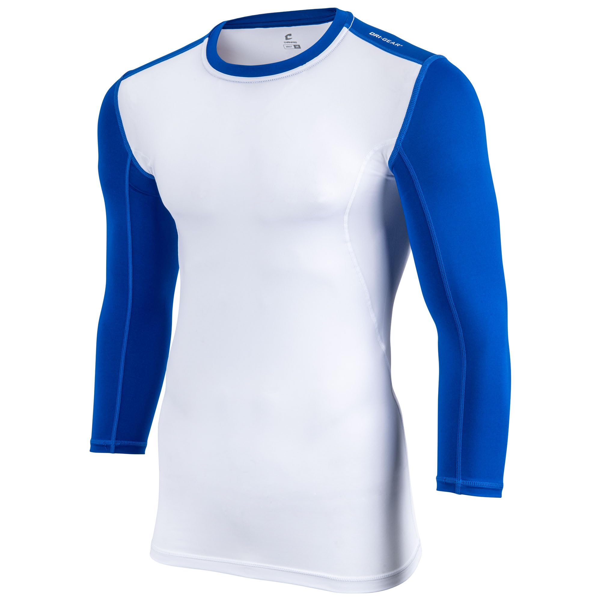 CHAMPRO Lightning Men's 3/4 Sleeve Compression Shirt - Moisture Wicking Baselayer for Football, Basketball & Baseball - Performance Athletic Top for Training & Sports Activities