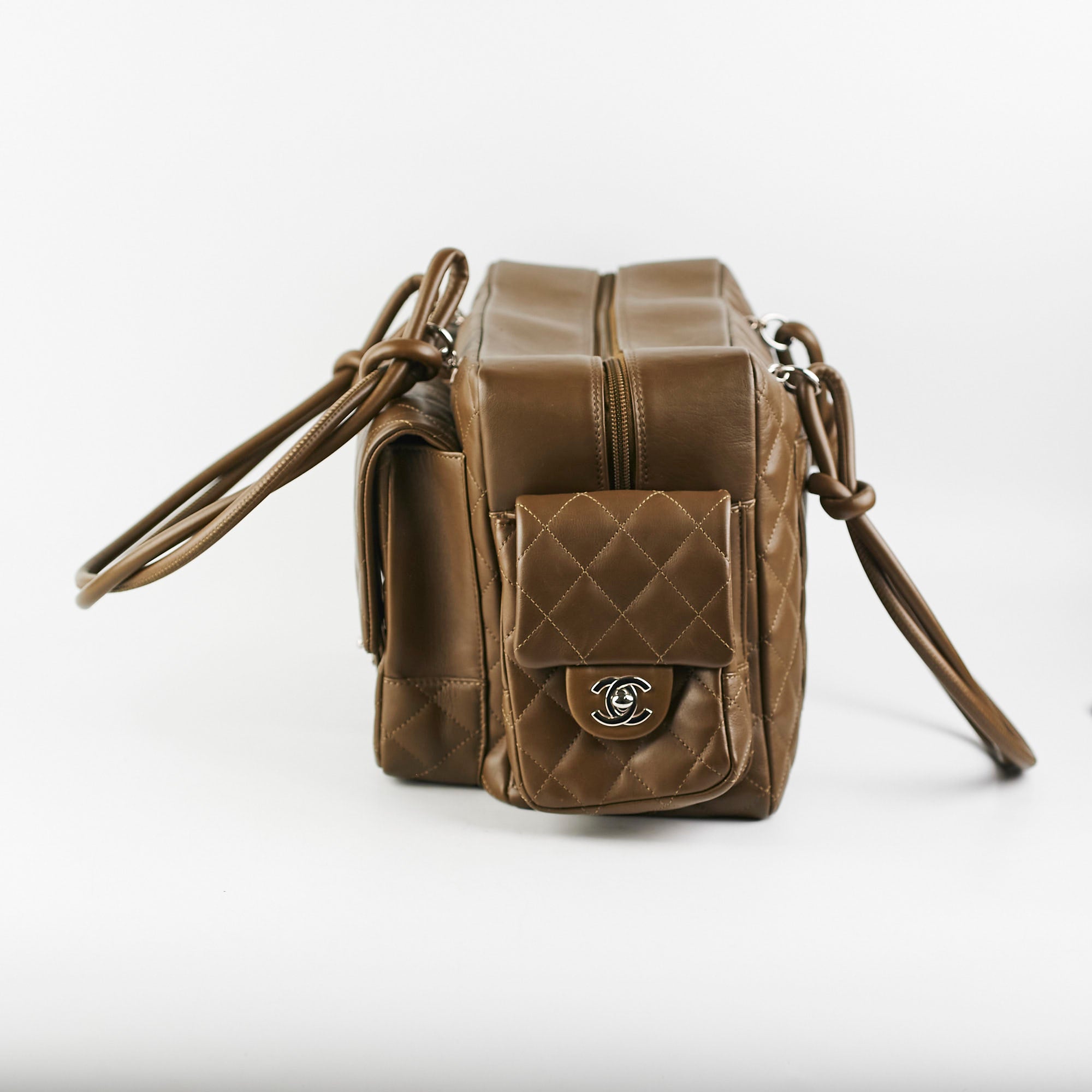Chanel Cambon Lambskin Reporter Bag in Khaki - Luxury Crossbody Bag for Women, Perfect for Work, Travel & Everyday Use